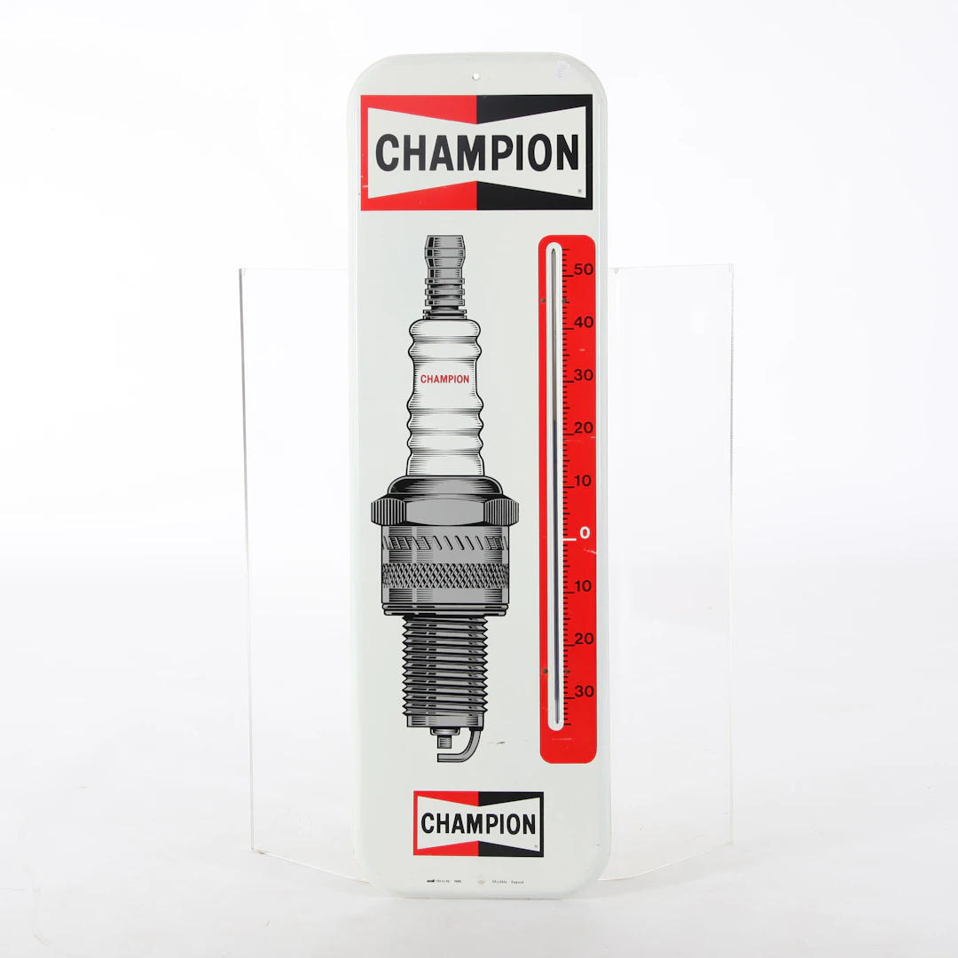 VÄGGTERMOMETER CHAMPION, 97 x 30 cm, emaljerad plåt, Demí Paris.