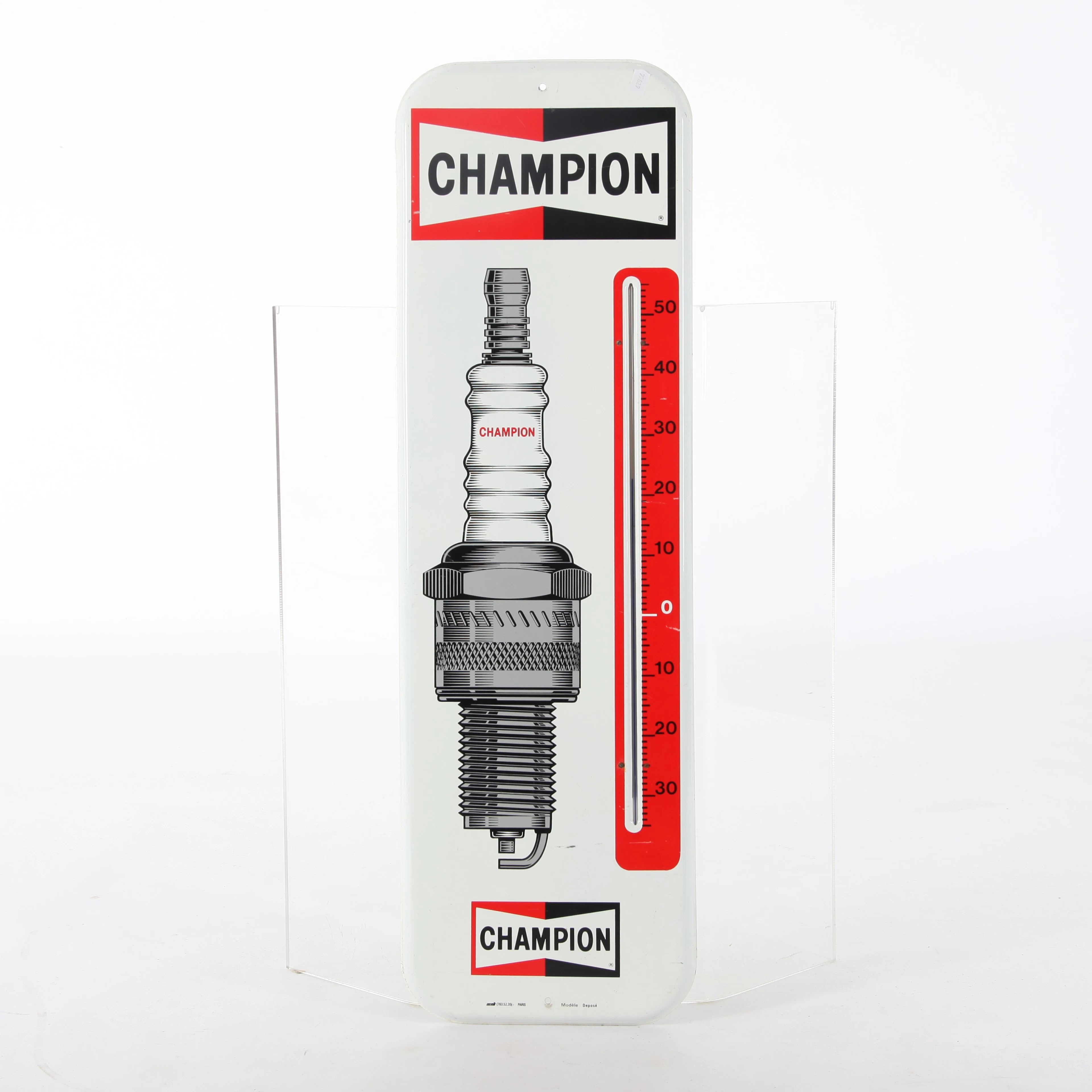 VÄGGTERMOMETER CHAMPION, 97 x 30 cm, emaljerad plåt, Demí Paris.