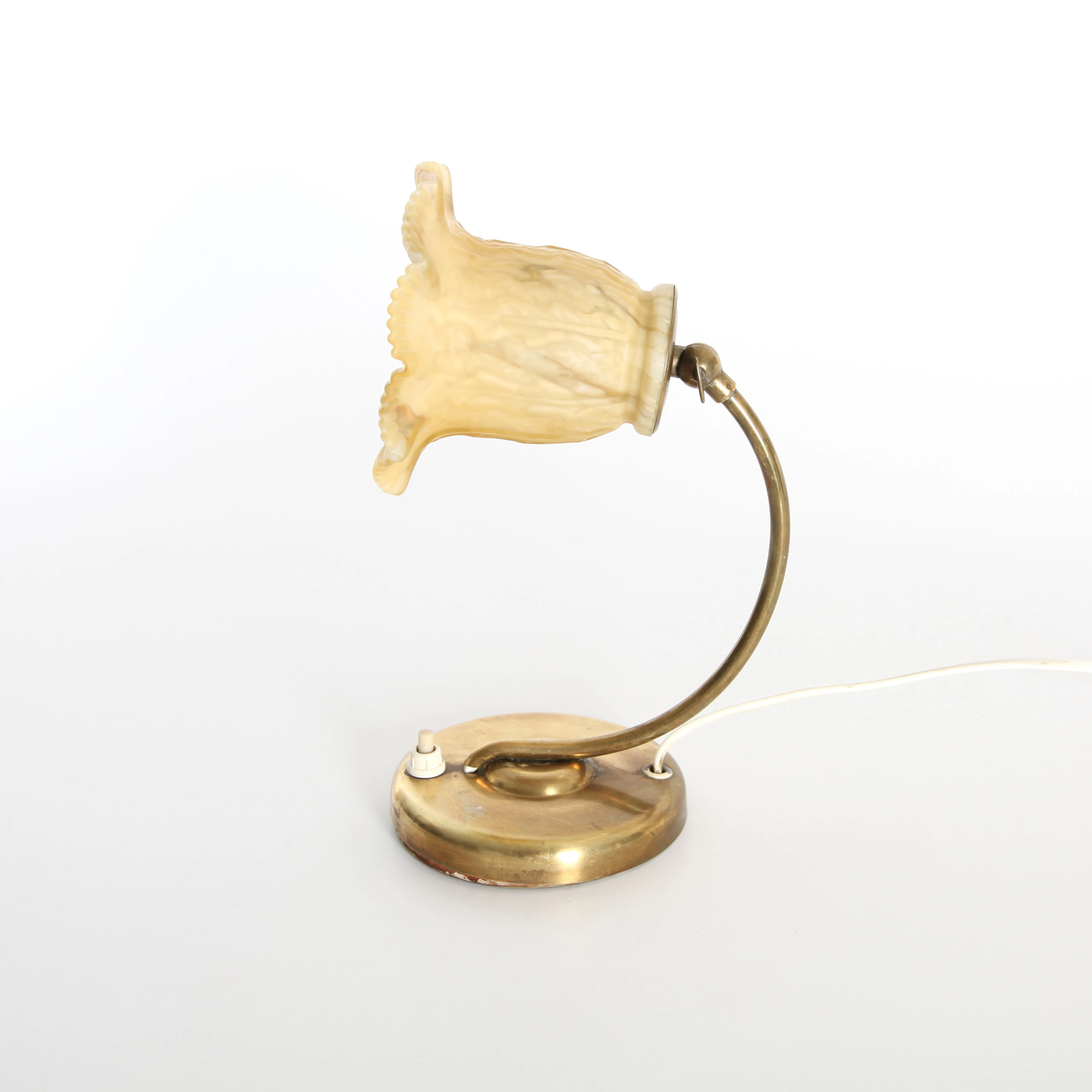 BORD/VÄGGLAMPA, uranglas, 1950-tal.