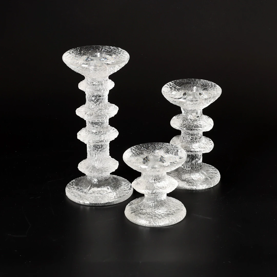 TIMO SARPANEVA. 1926-2006, Ljusstakar, 3 st, "Festivo", Iittala, Finland