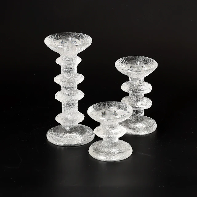 TIMO SARPANEVA. 1926-2006, Ljusstakar, 3 st, "Festivo", Iittala, Finland