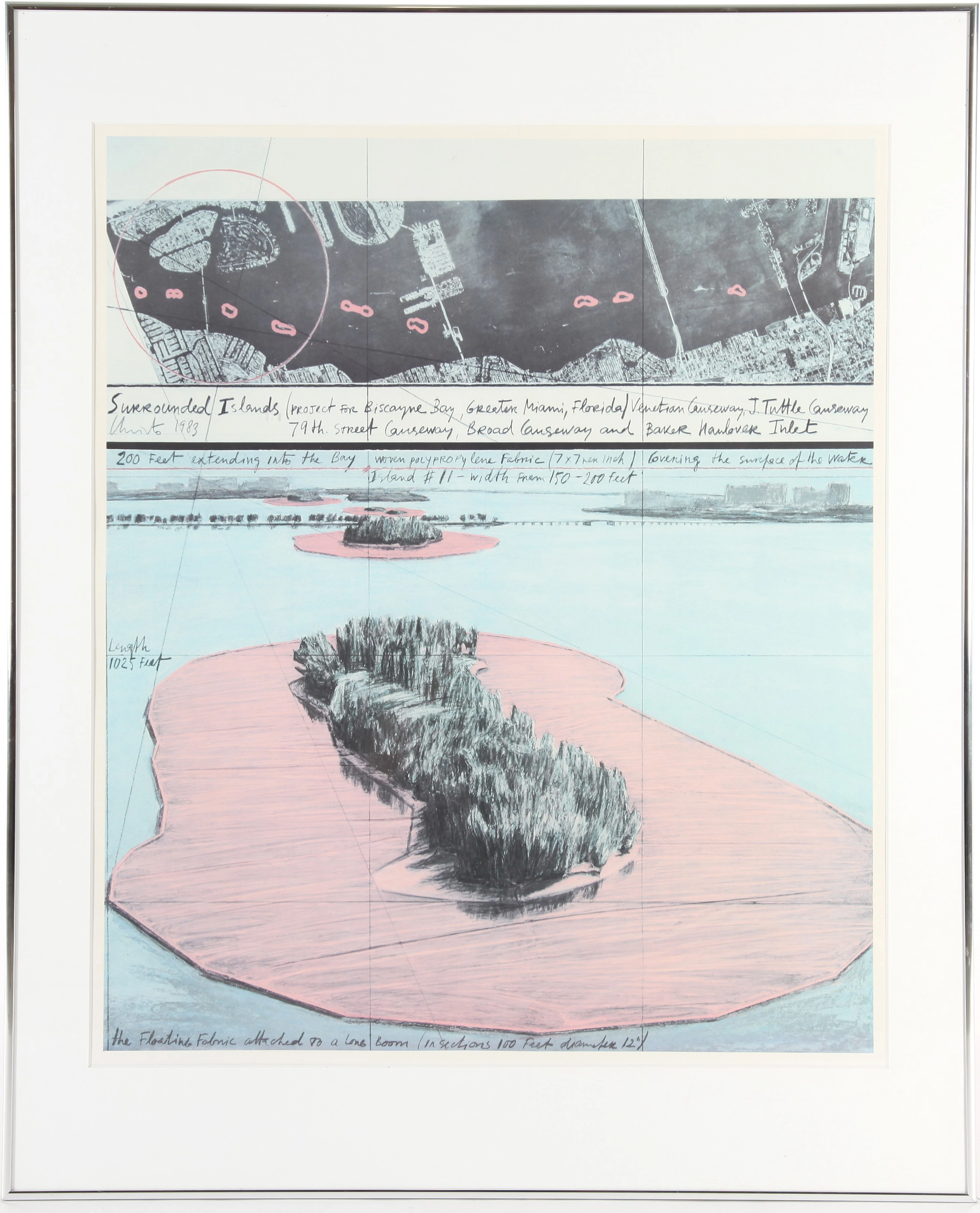 CHRISTO & JEANNE CLAUDE. Tryck, "Surrounded Islands (Project for Niscayne Bay).