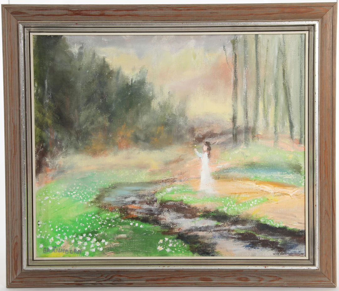 RUNE BRÄNNBORN. 1928-2023. Olja på duk, "Dröm i mars", signerad.