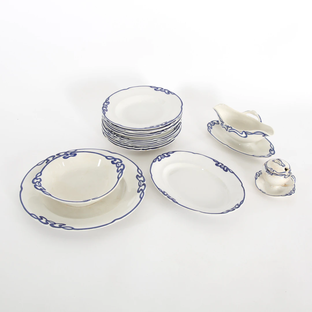 MATSERVIS, 18 delar "Saxony", Villeroy & Boch, Dresden 1910/20-tal.
