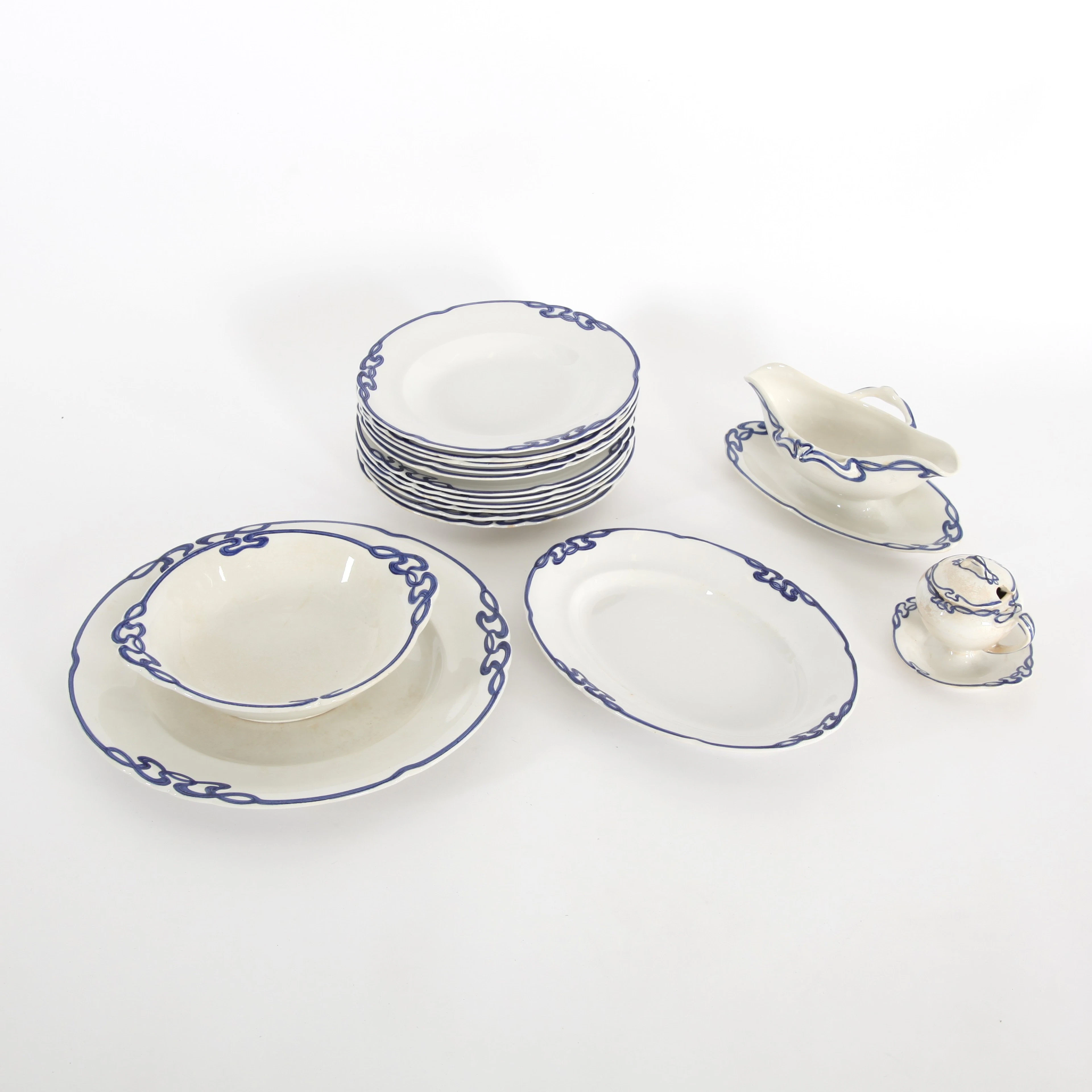 MATSERVIS, 18 delar "Saxony", Villeroy & Boch, Dresden 1910/20-tal.