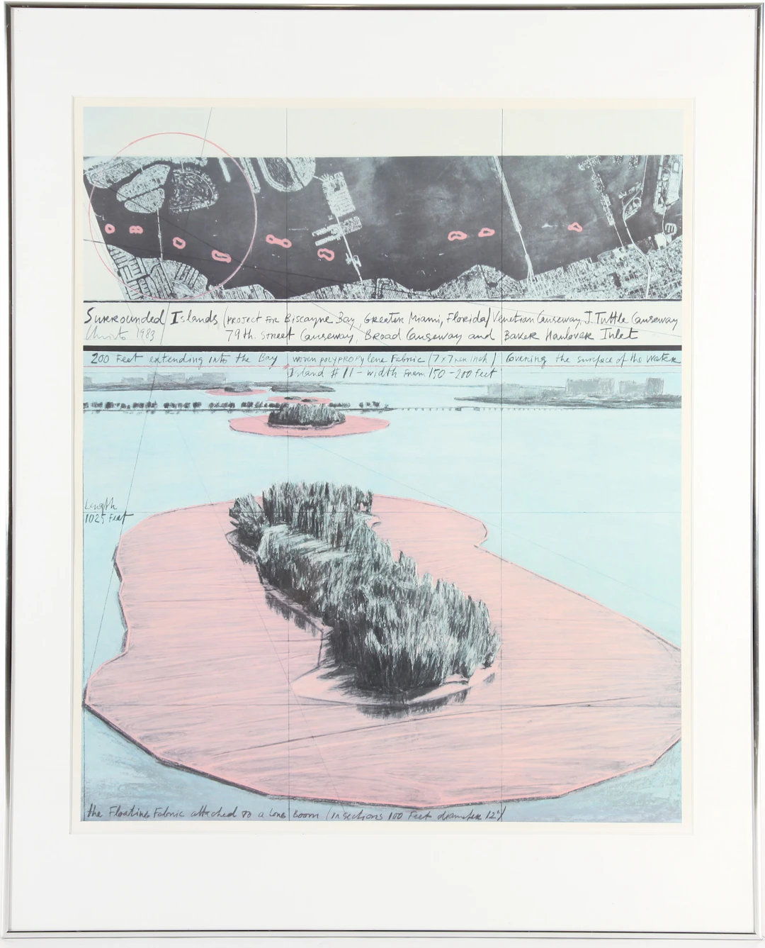 CHRISTO & JEANNE CLAUDE. Tryck, "Surrounded Islands (Project for Niscayne Bay).