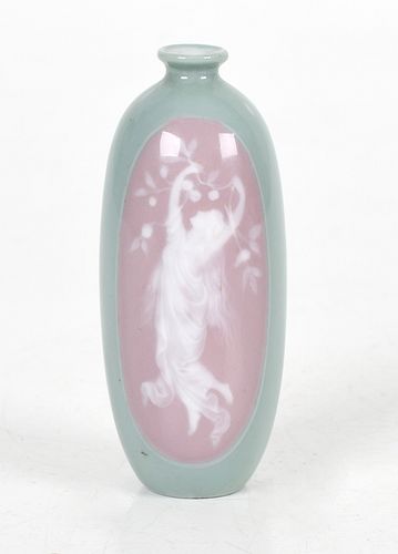 A Continental Pate sur Pate Porcelain Diminutive Vase, c. 1900