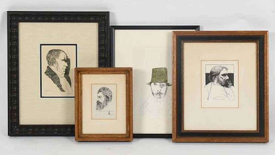 Leonard Baskin (American, 1922-2000), Four Portrait Engravings of