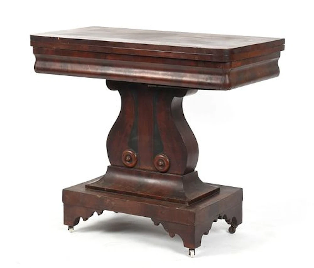 A Classical Mahogany-Veneered Games Table, c. 1830-1840
