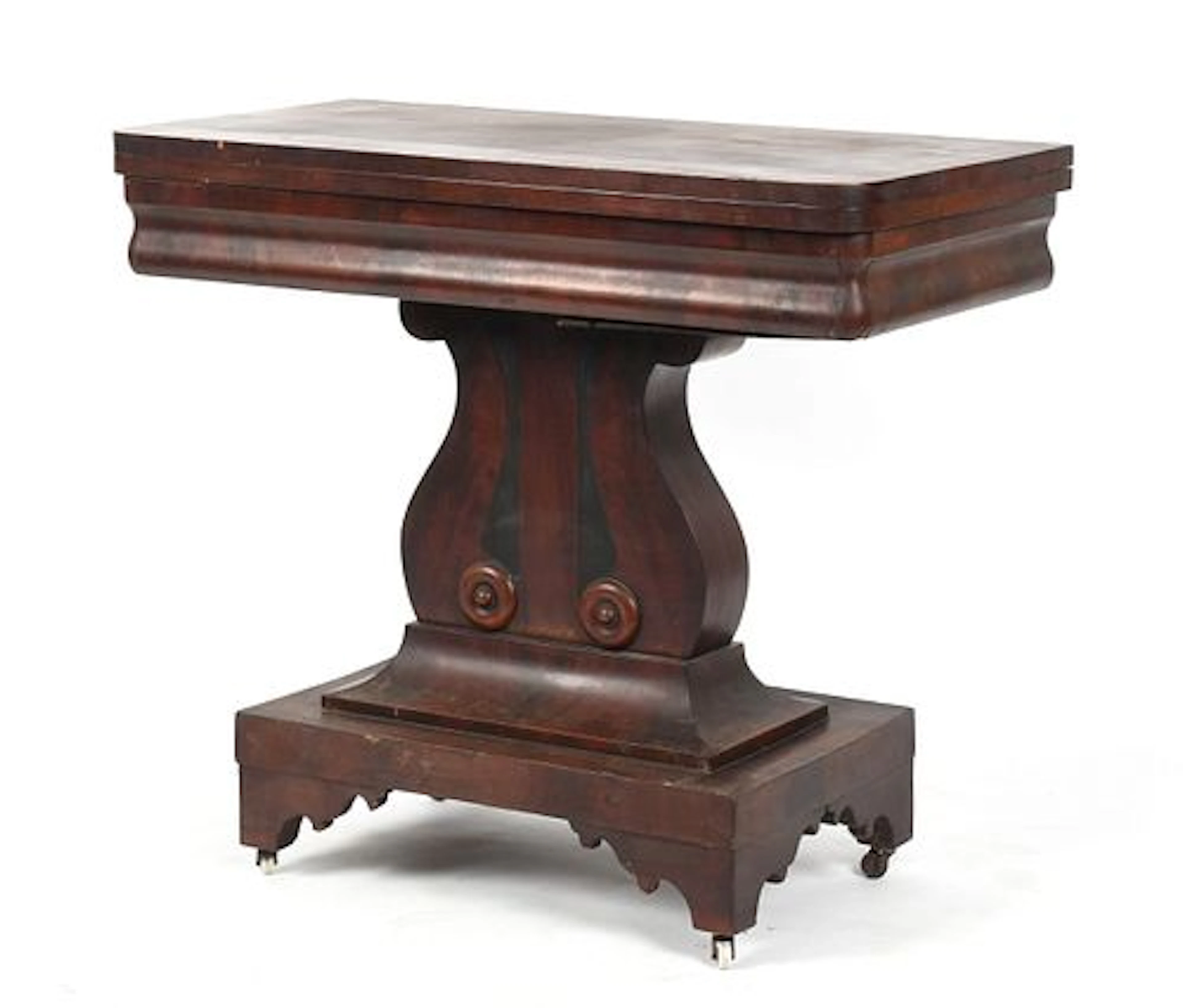 A Classical Mahogany-Veneered Games Table, c. 1830-1840