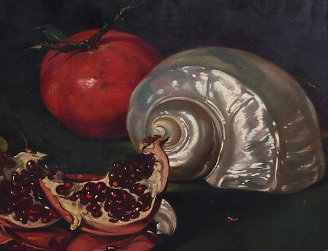 Frank Harrison Redelius (American, 1925-2011) "Still Life with Pomegranate"