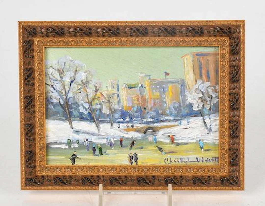 Christopher G. Willett (b. 1959), "Morning Central Park Skaters, New York"