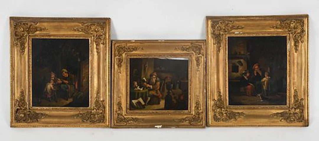 Three Continental School Genre Scenes
