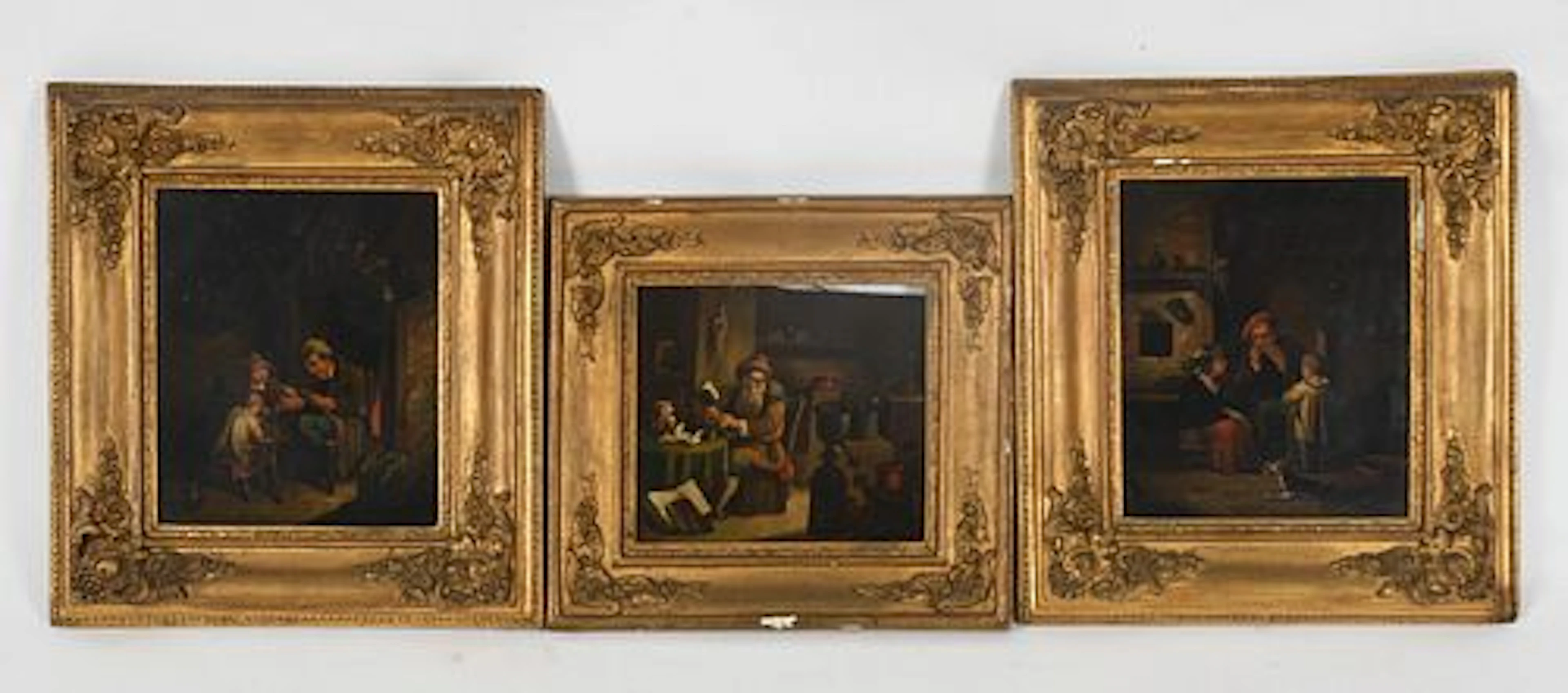 Three Continental School Genre Scenes