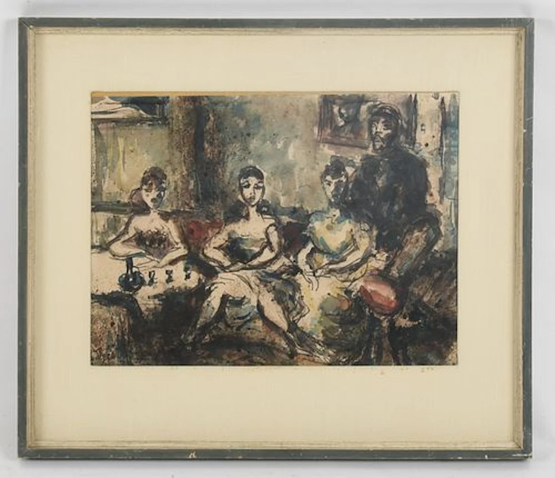 (Pennsylvania School, Mid 20th Century), Interior Scene with Four Figures