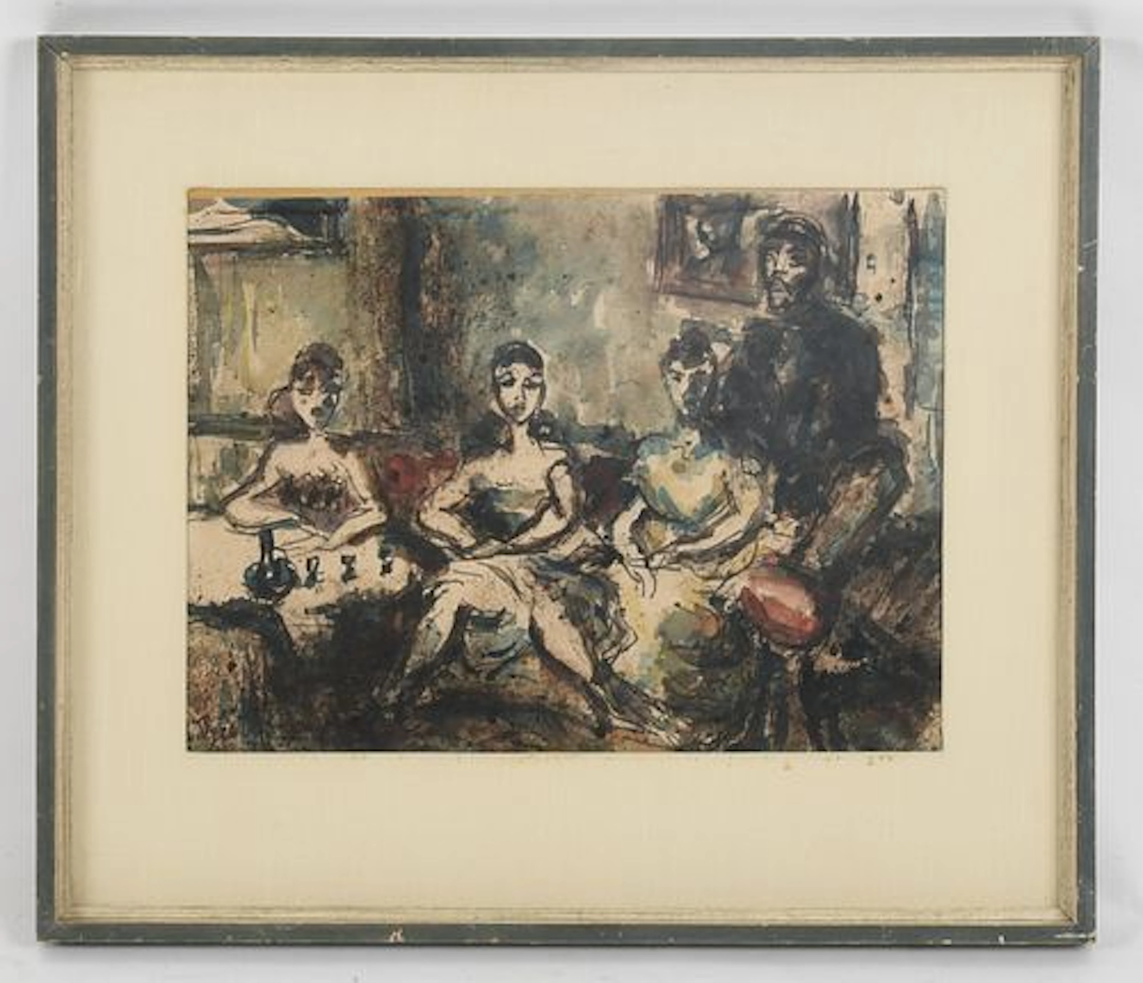 (Pennsylvania School, Mid 20th Century), Interior Scene with Four Figures