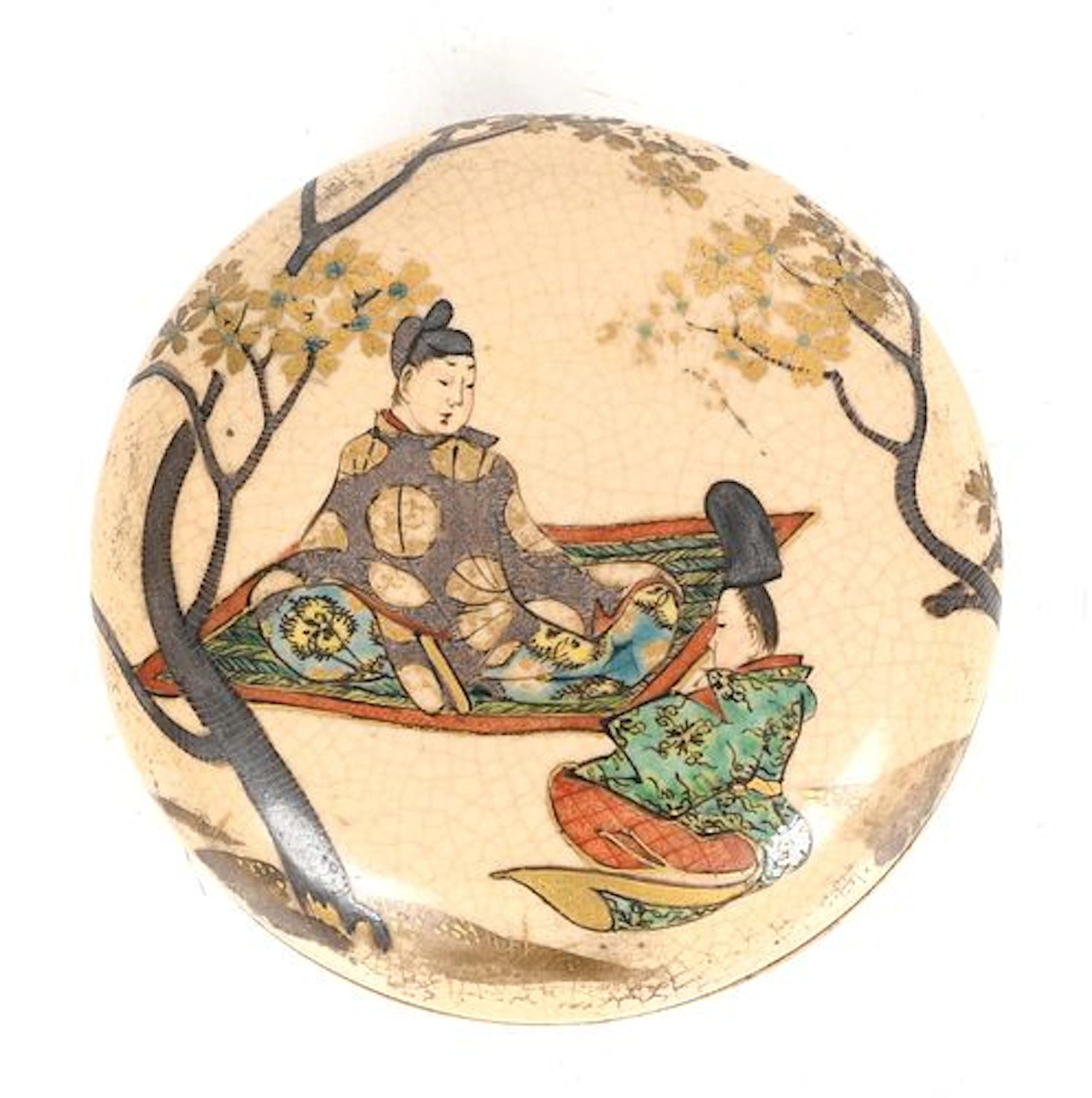 A Japanese Meiji-Period Satsuma Circular Box, Late 19th/Early 20th Century