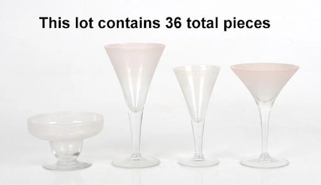 A Collection of Frosted Glass Barware, Carole Stupell, Late 20th Century