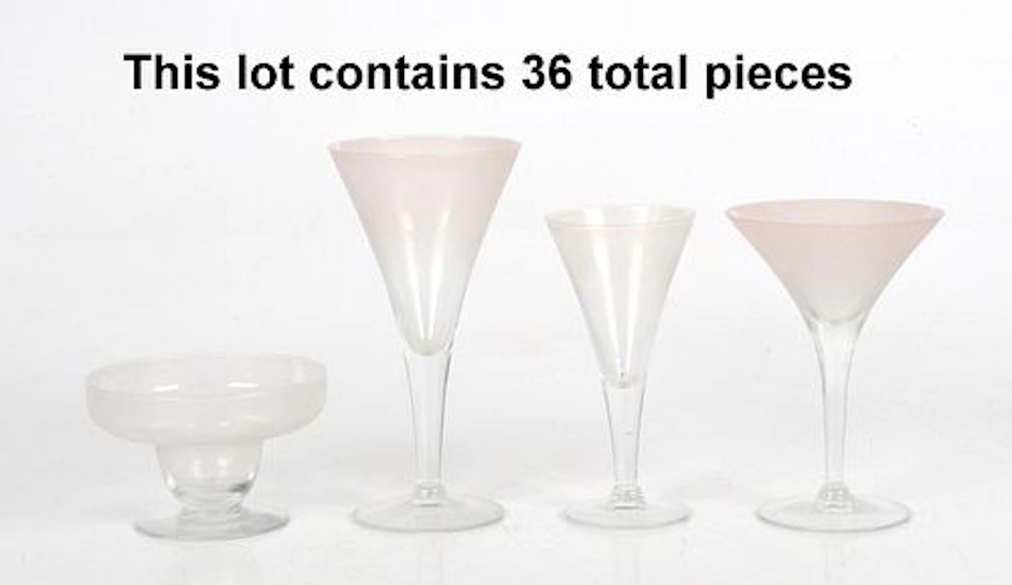 A Collection of Frosted Glass Barware, Carole Stupell, Late 20th Century