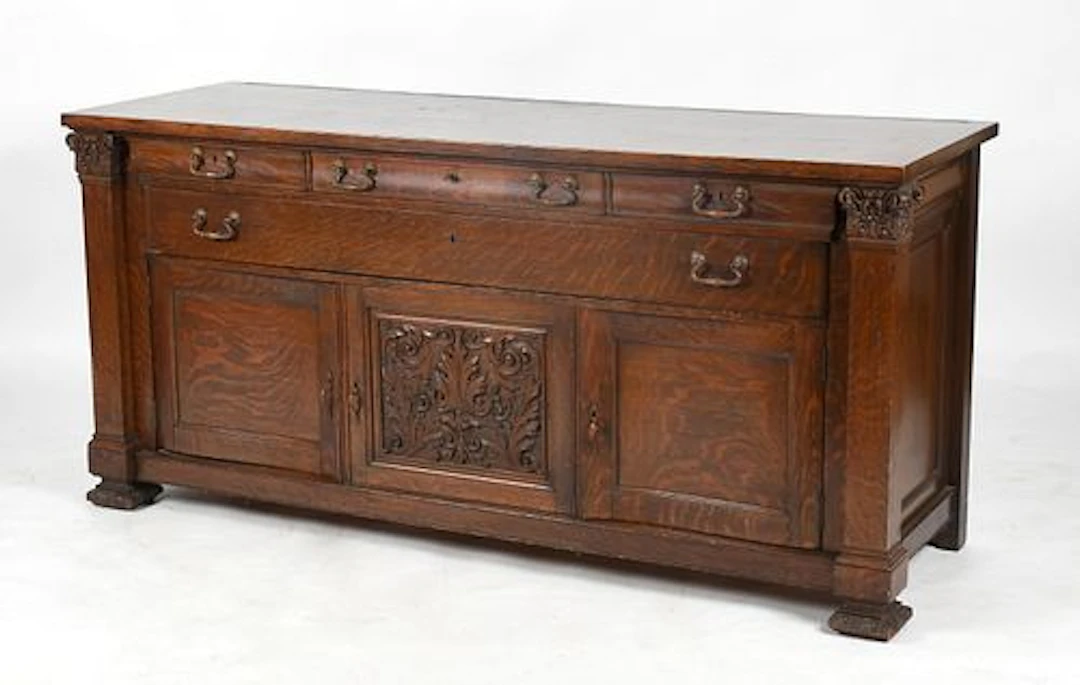 An American Carved Oak Sideboard, c. 1900