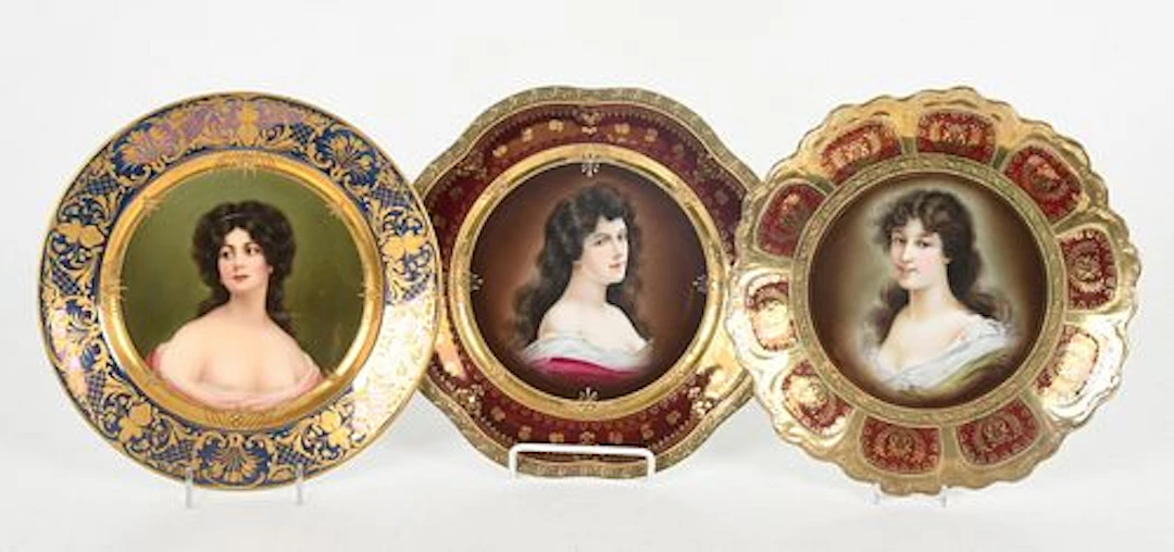 Three Royal Vienna Porcelain Portrait Plates, Late 19th/ Early 20th Century