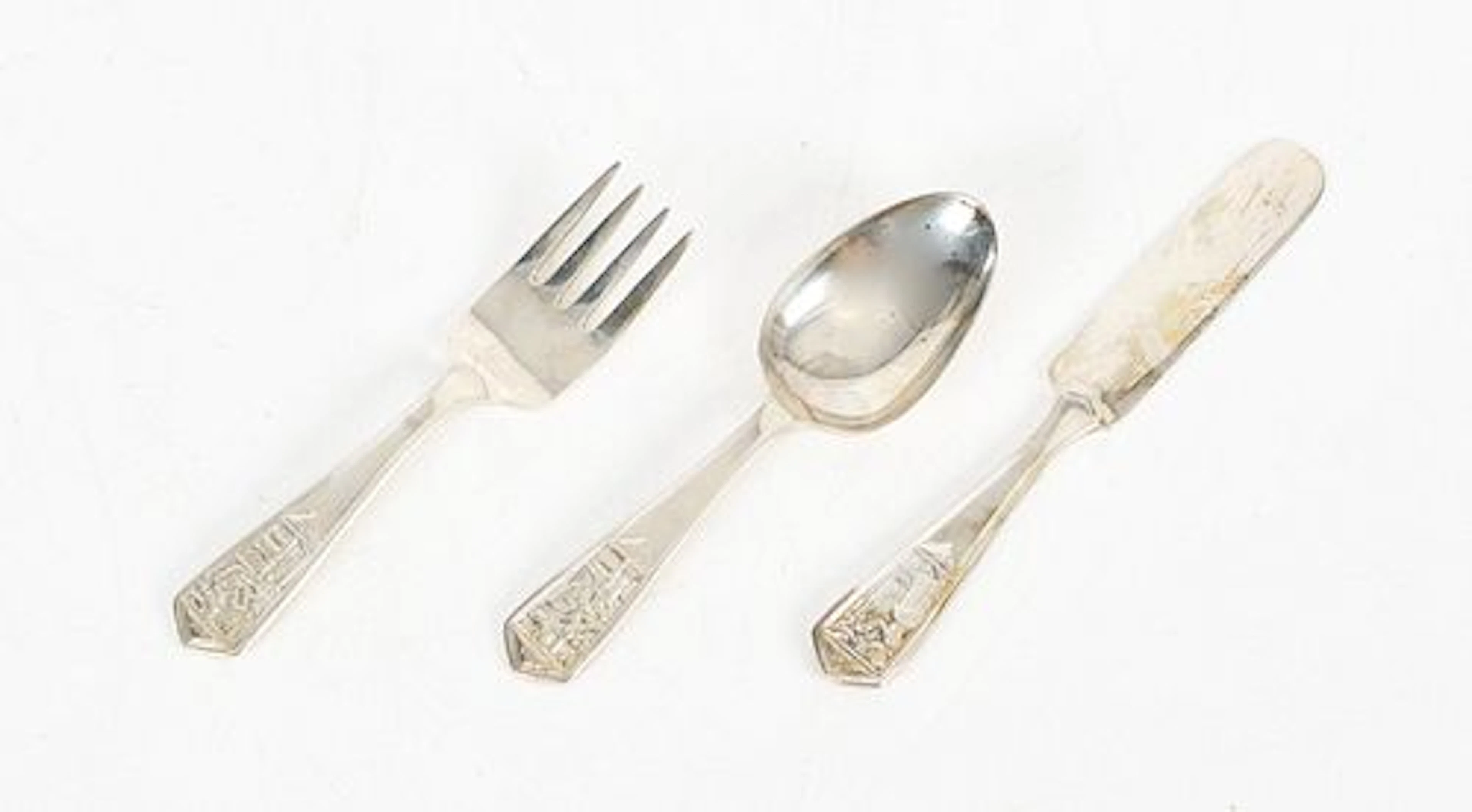 A Tiffany & Co., New York, Three Piece Sterling Silver Old King Cole