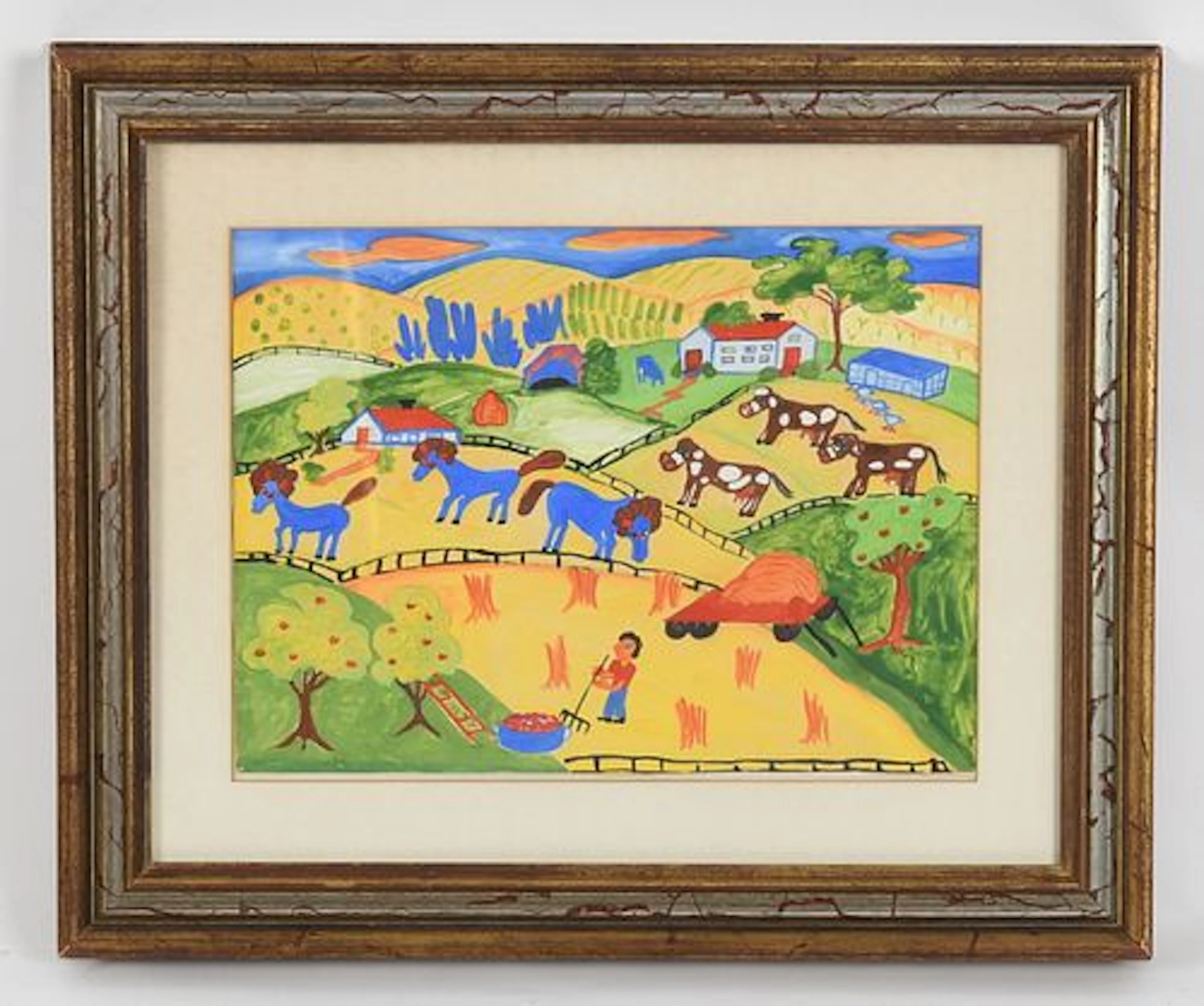 Malcah Zeldis (American, b. 1931), Farm Scene