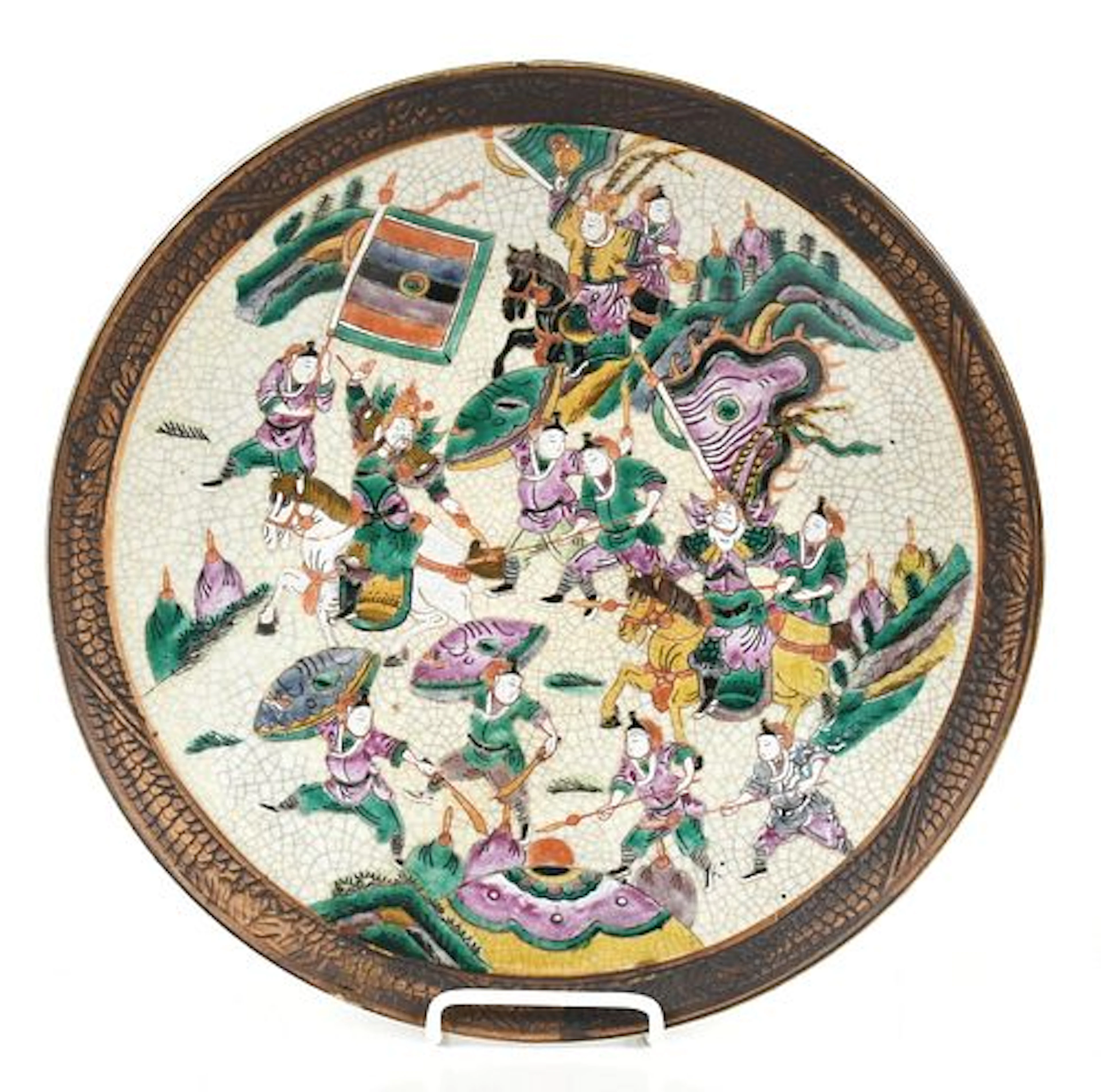 A Famille Verte Nanking Crackle Centerpiece Charger