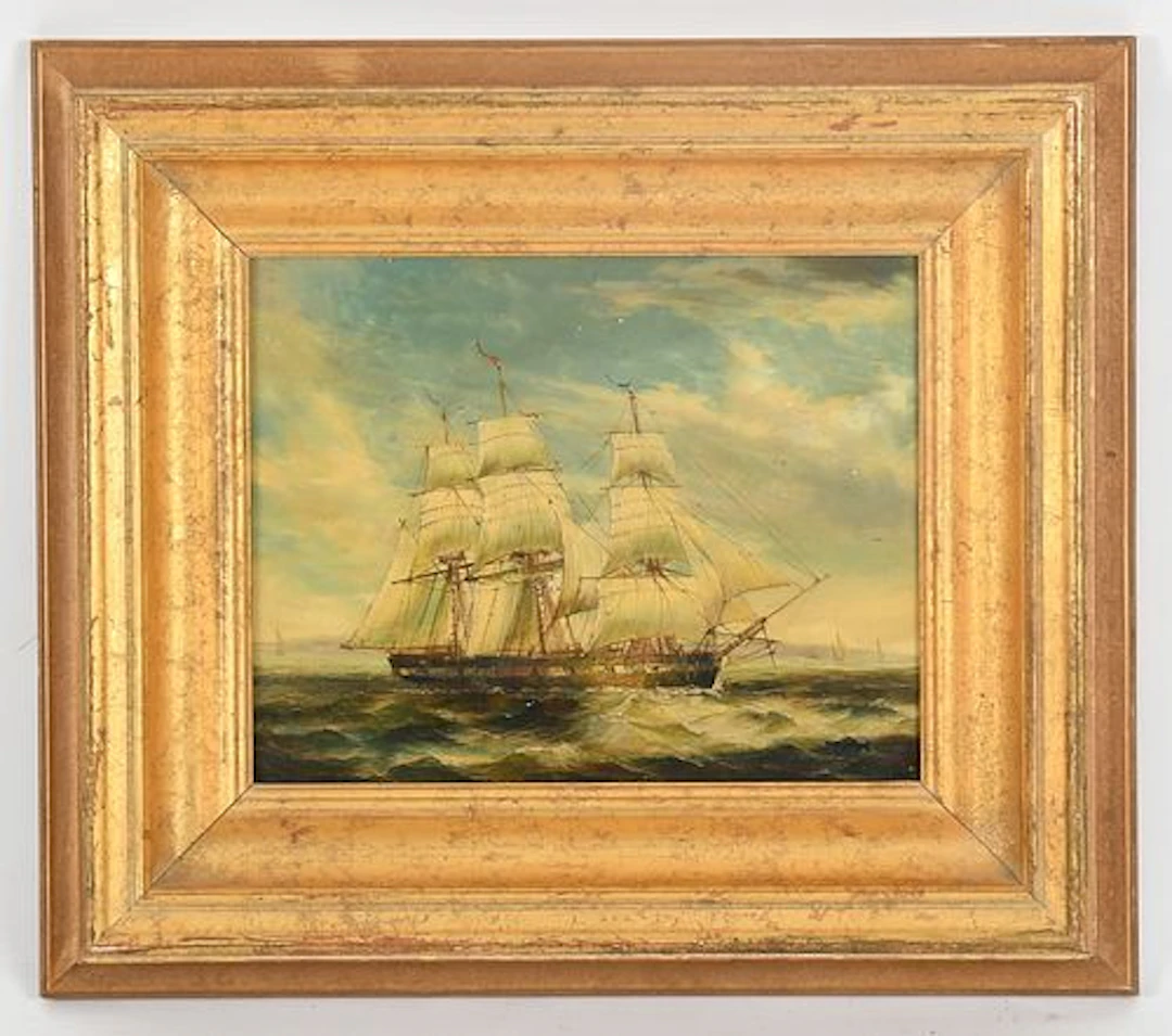 Continental School, Maritime Oil on Board