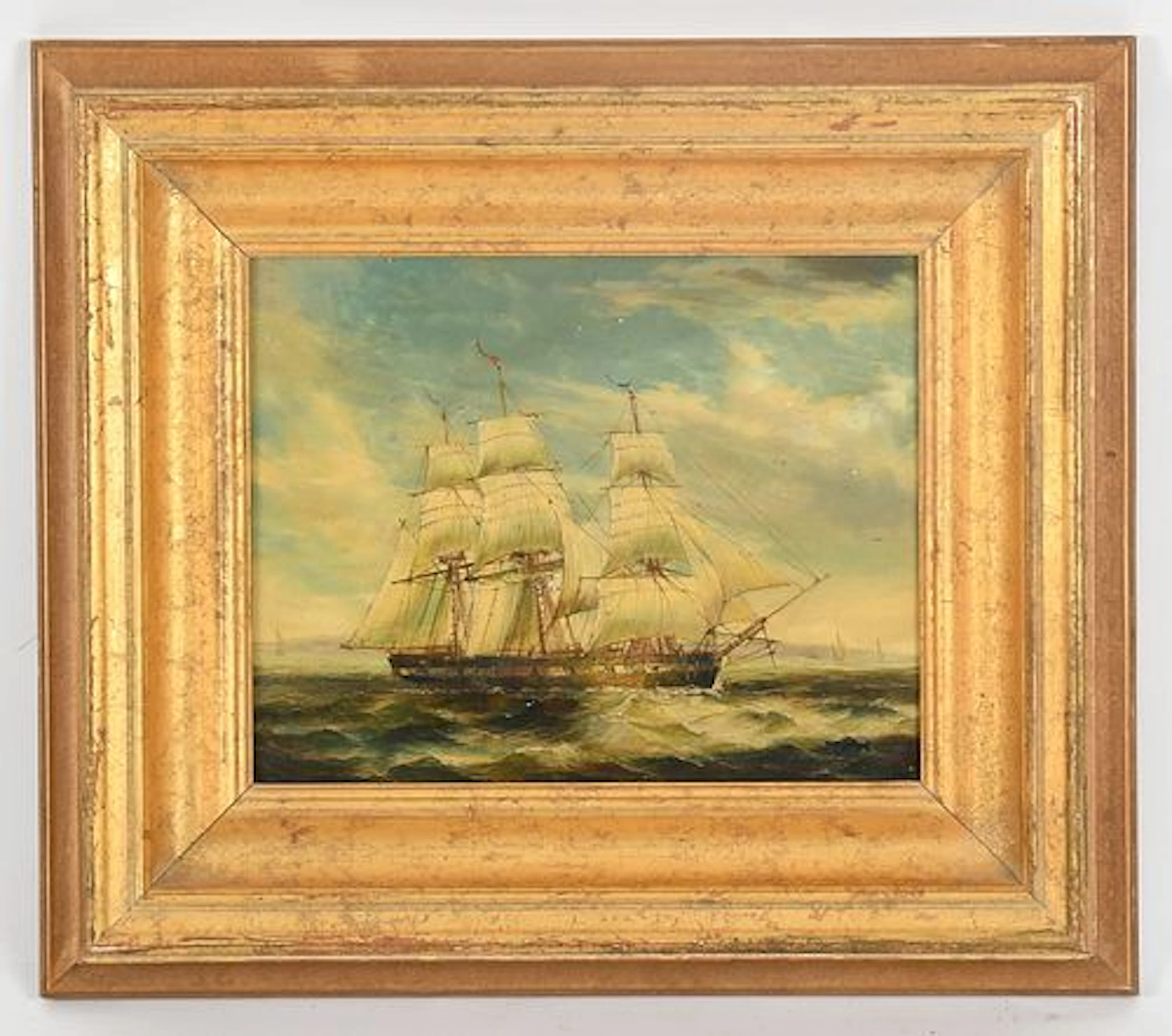 Continental School, Maritime Oil on Board