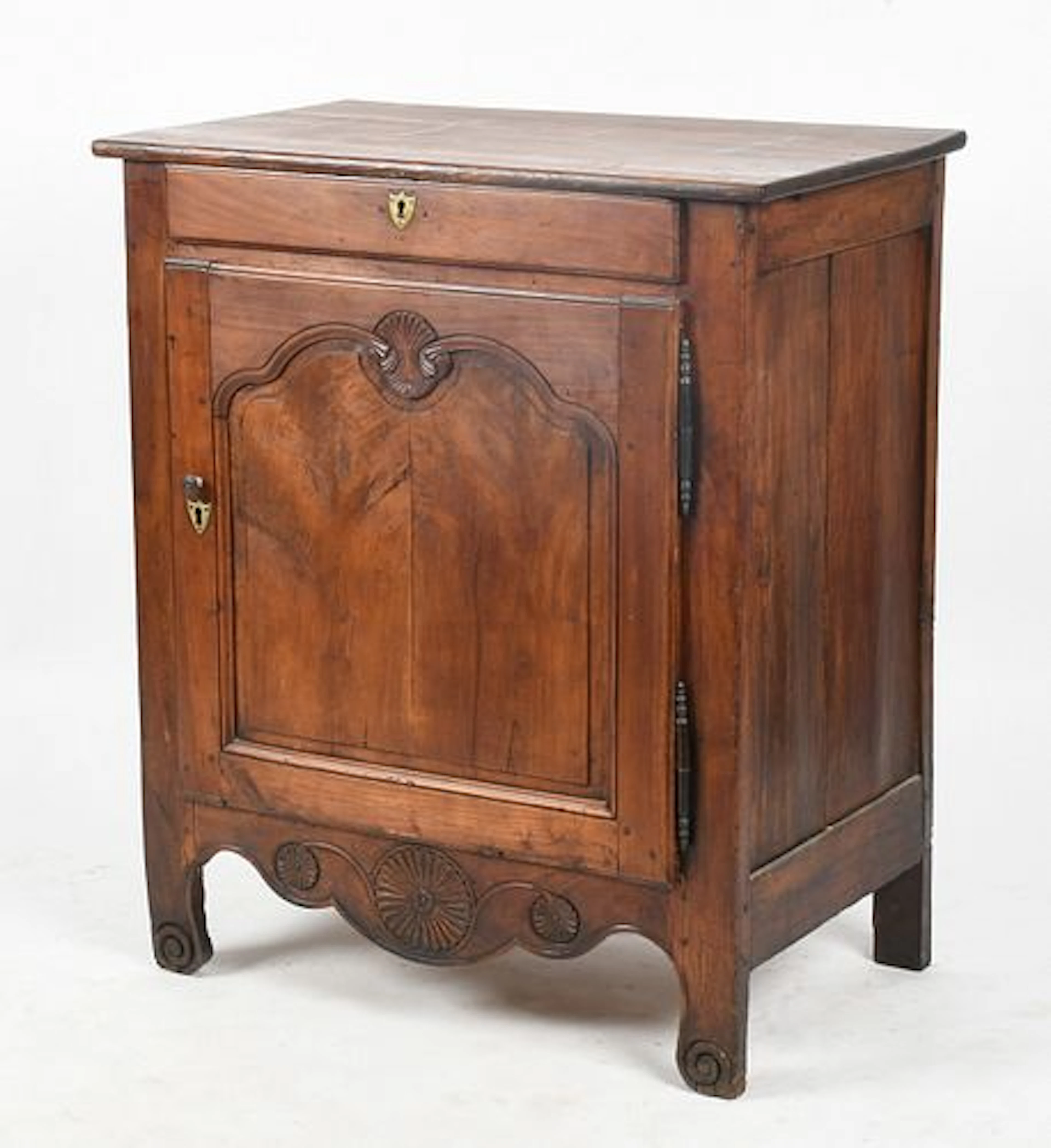 A French Provincial Walnut Single-Door Cupboard, 19th Century