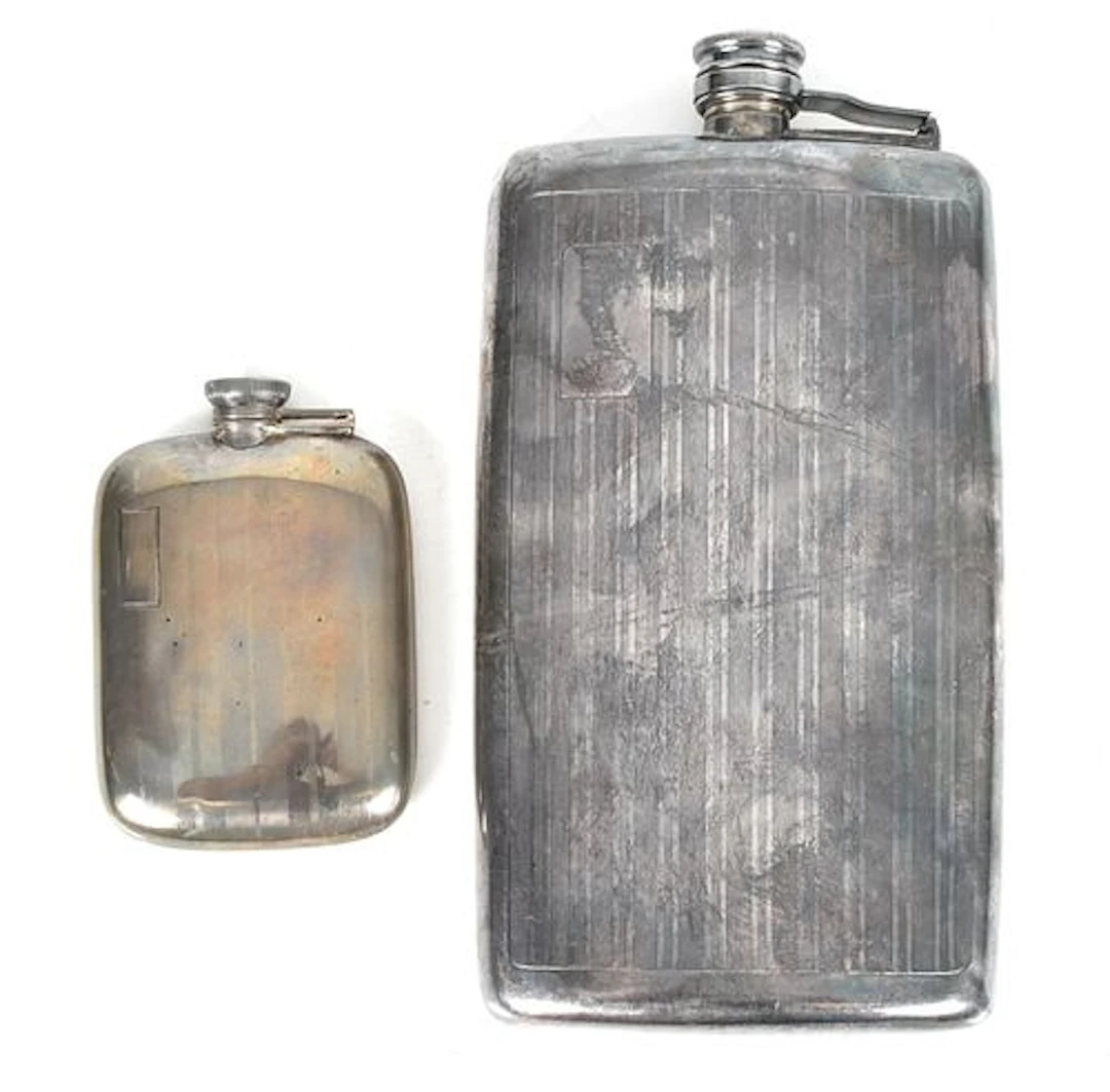 Two Sterling Silver Flasks