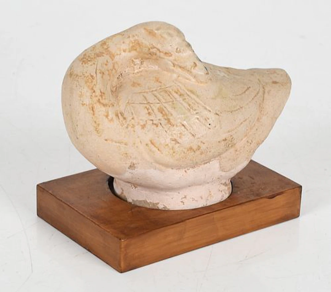 A Chinese Tang Dynasty Terracotta Figure of a Goose