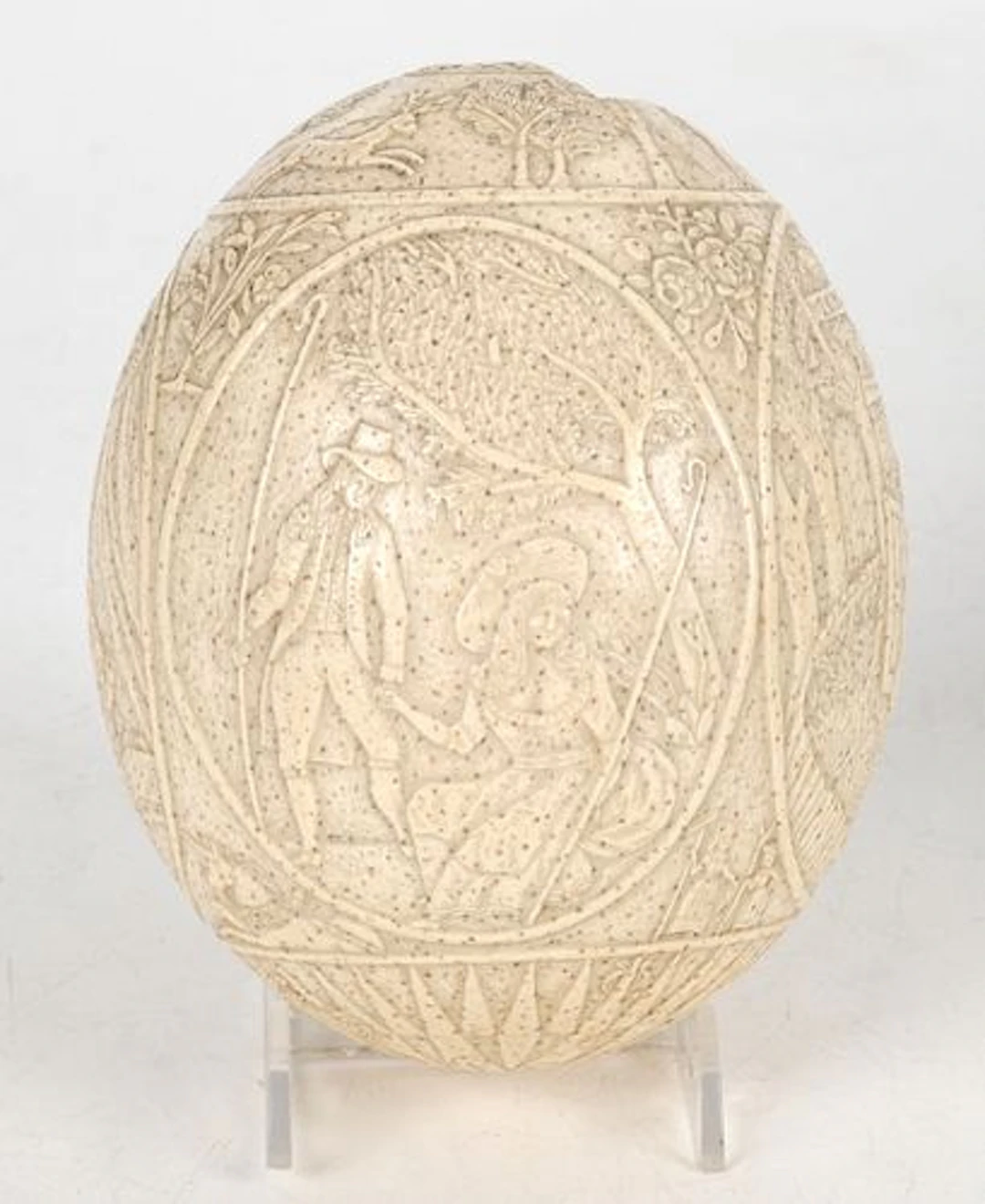 An 18th Century American Carved Ostrich Egg
