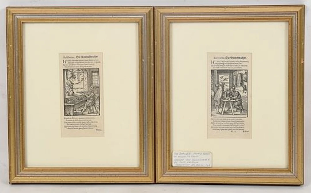 Jost Amman (German, 1539-1591), Two Woodblock Prints from "Book of