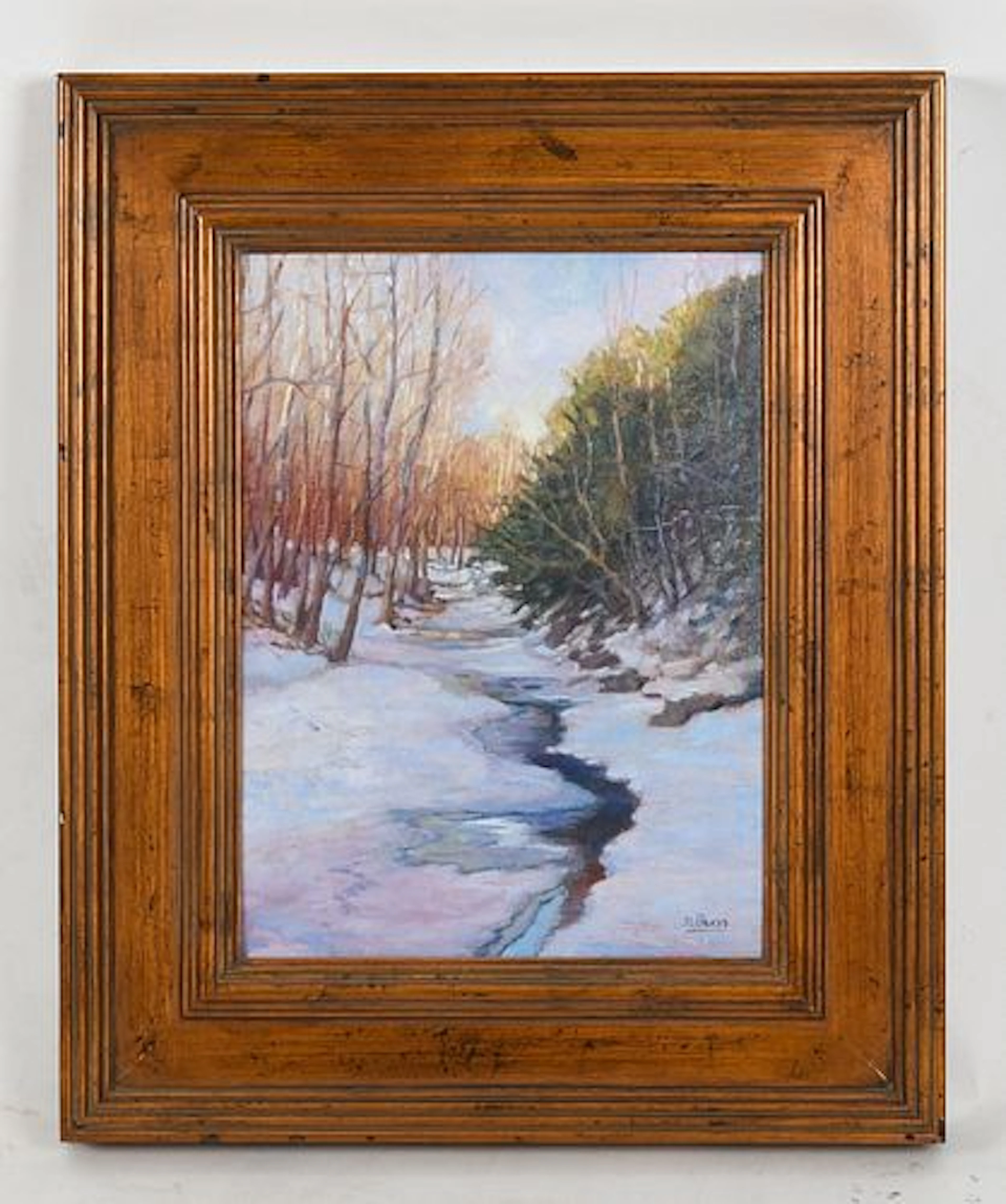 Dot Bunn (Pennsylvania, b. 1946), "Winter on Red Hill Road"
