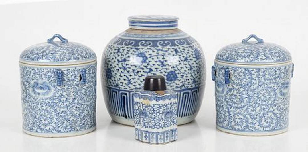 Chinese Blue and White Porcelain Covered Vessels