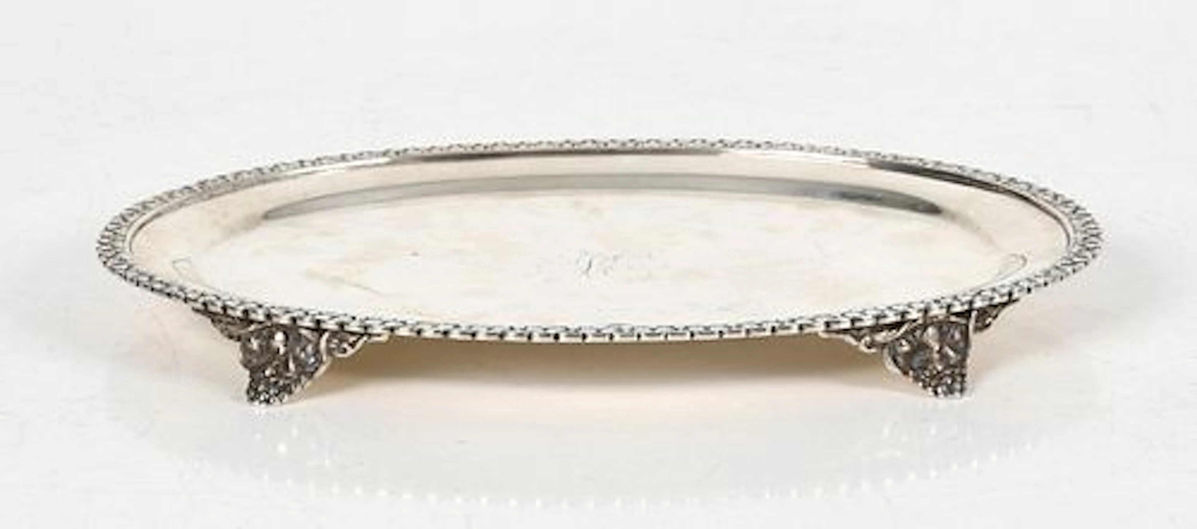 An American Coin Silver Oval Footed Tray, Mid-19th Century