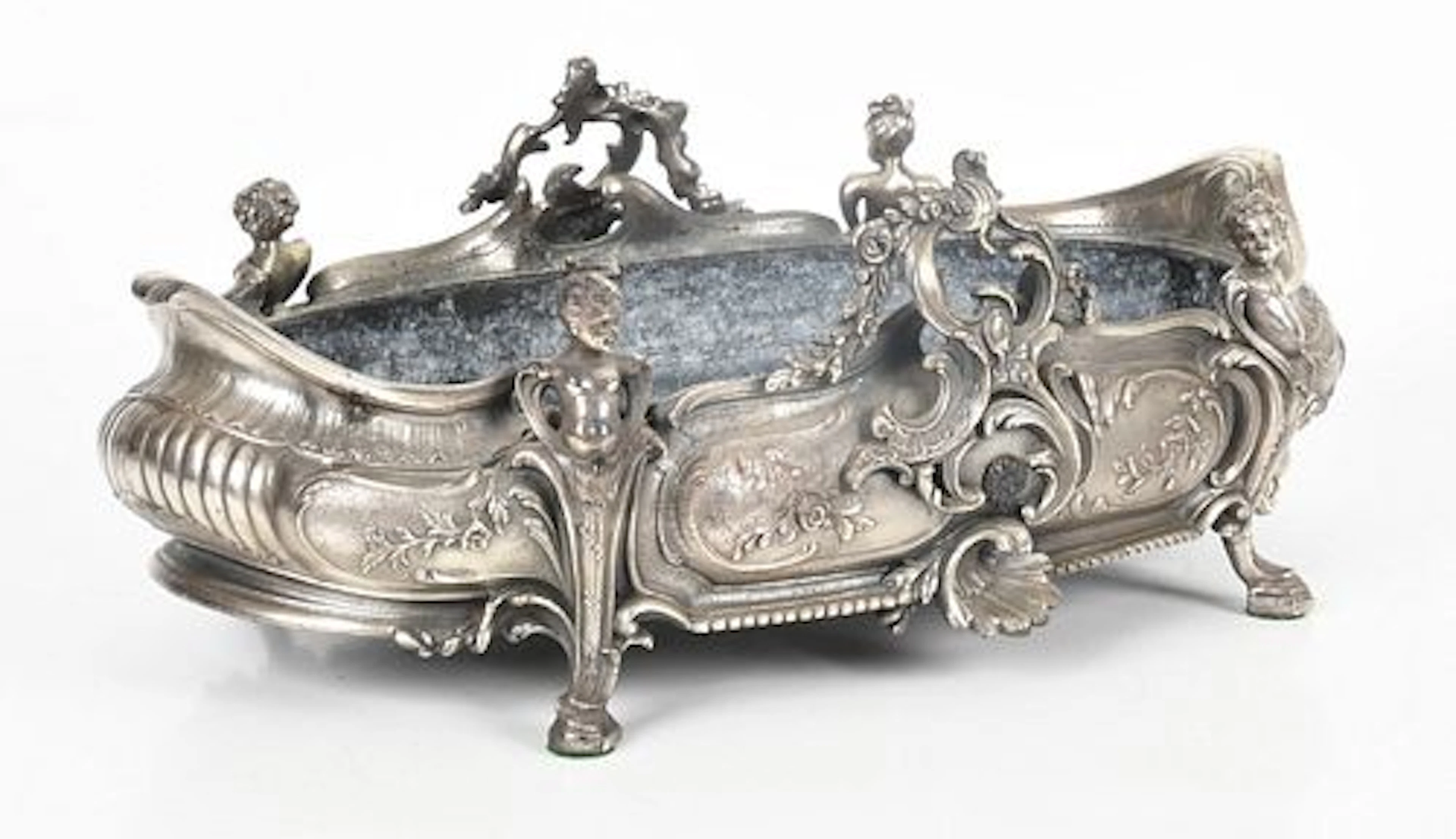 A Rococo Style Silvered Metal Jardiniere