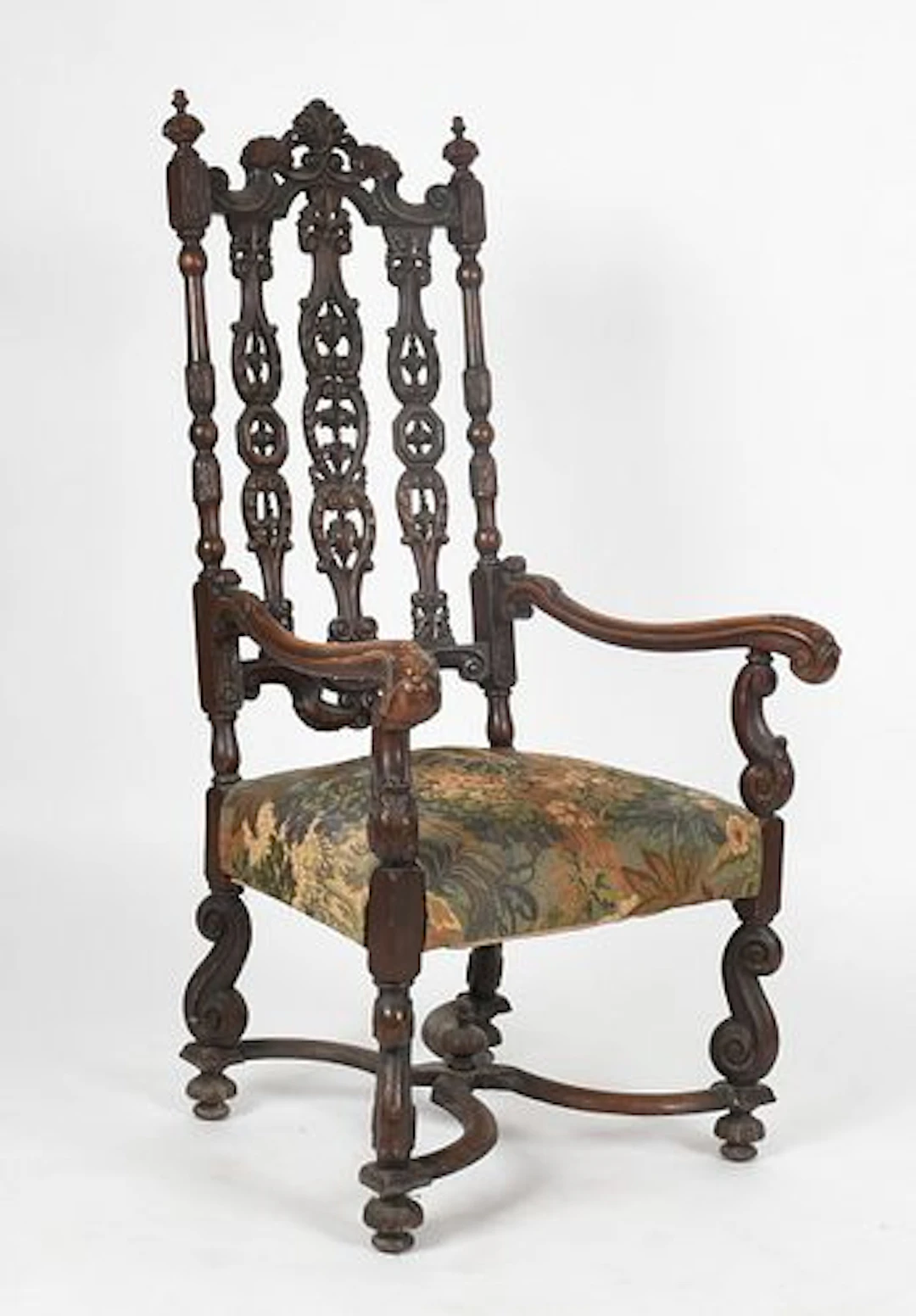 A Jacobean Style Stained Oak Armchair, 19th Century