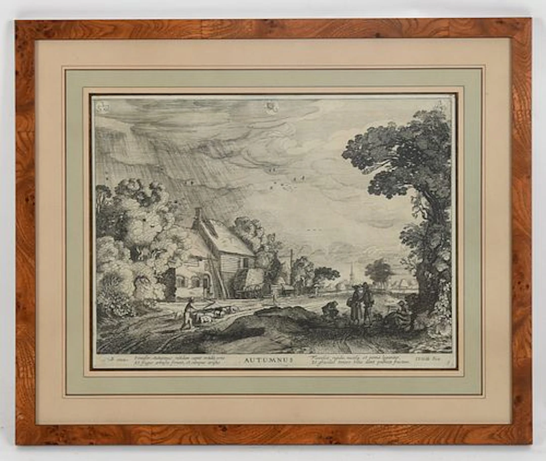 Jan van de Velde II (Dutch, c. 1593 - 1641), "Autumnus" Engraving