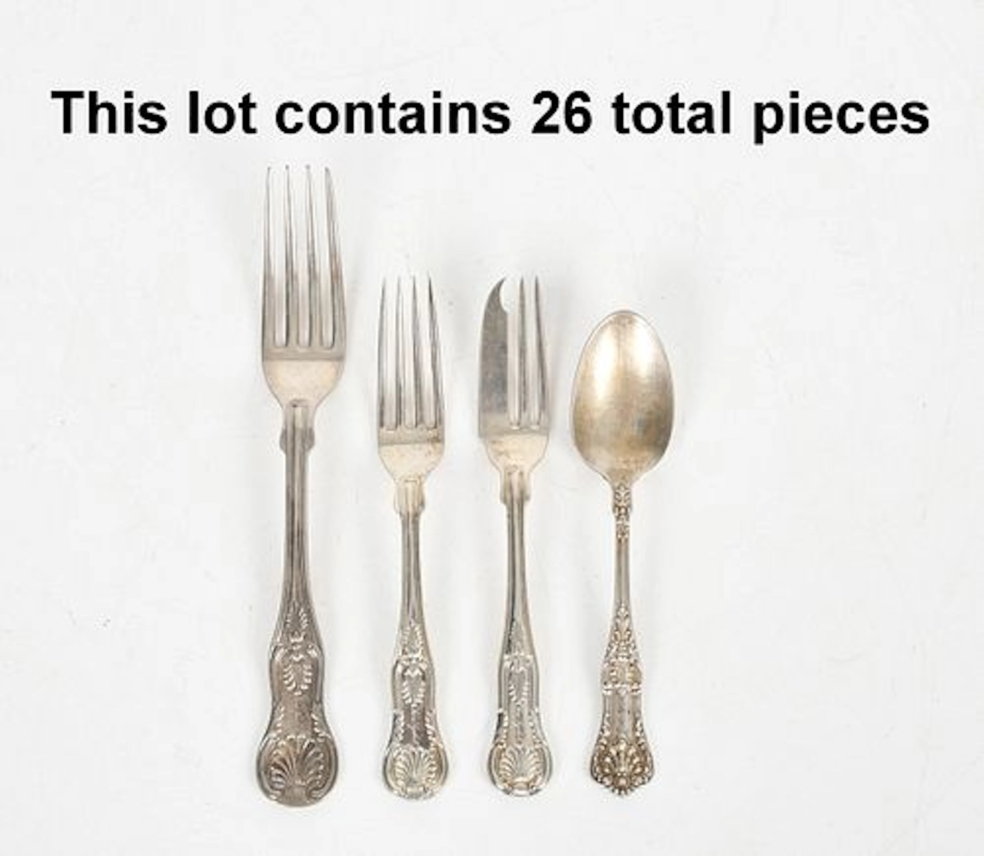 A Collection of Coin Silver "Kings" Pattern Forks, Marked for Taylor