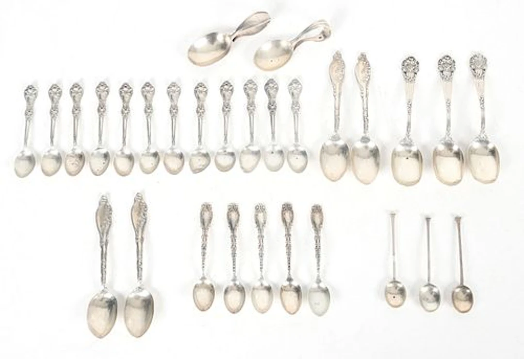 Five Sets of Sterling Silver Teaspoons
