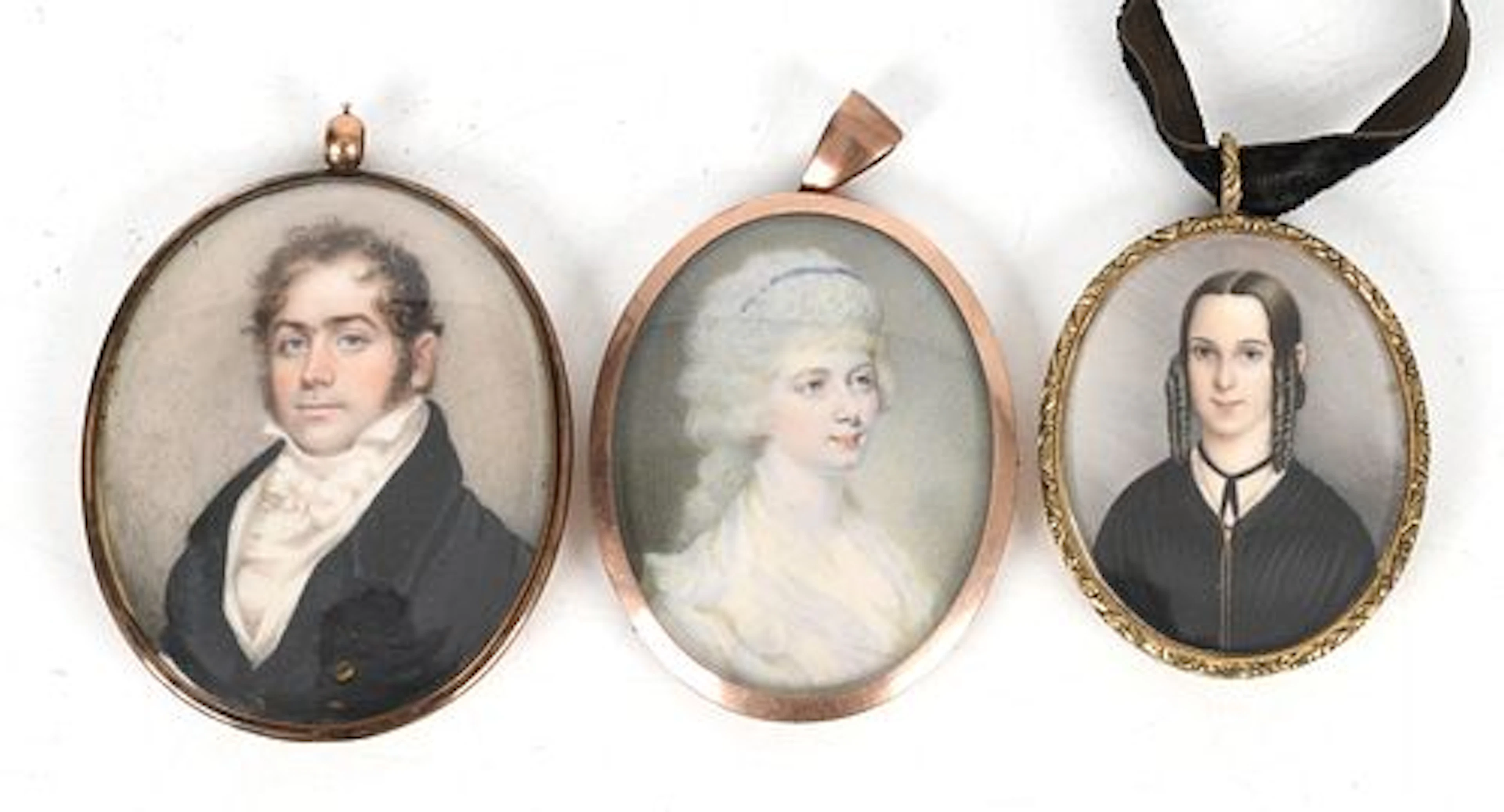 Three Portrait Miniatures, Late 18th Century and Later