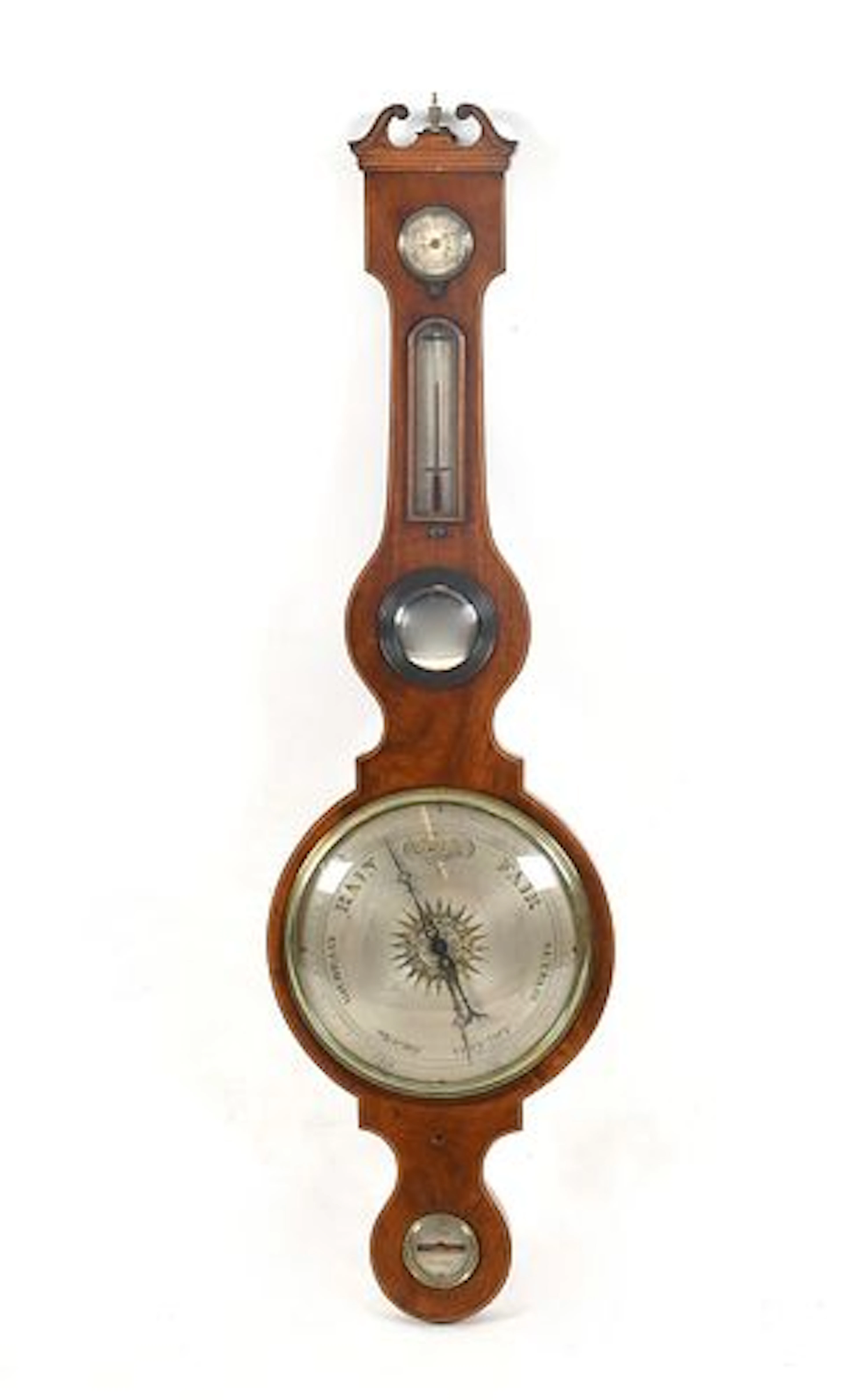 A William IV Mahogany Wheel Barometer, Dominic Luvate, Preston, c. 1835
