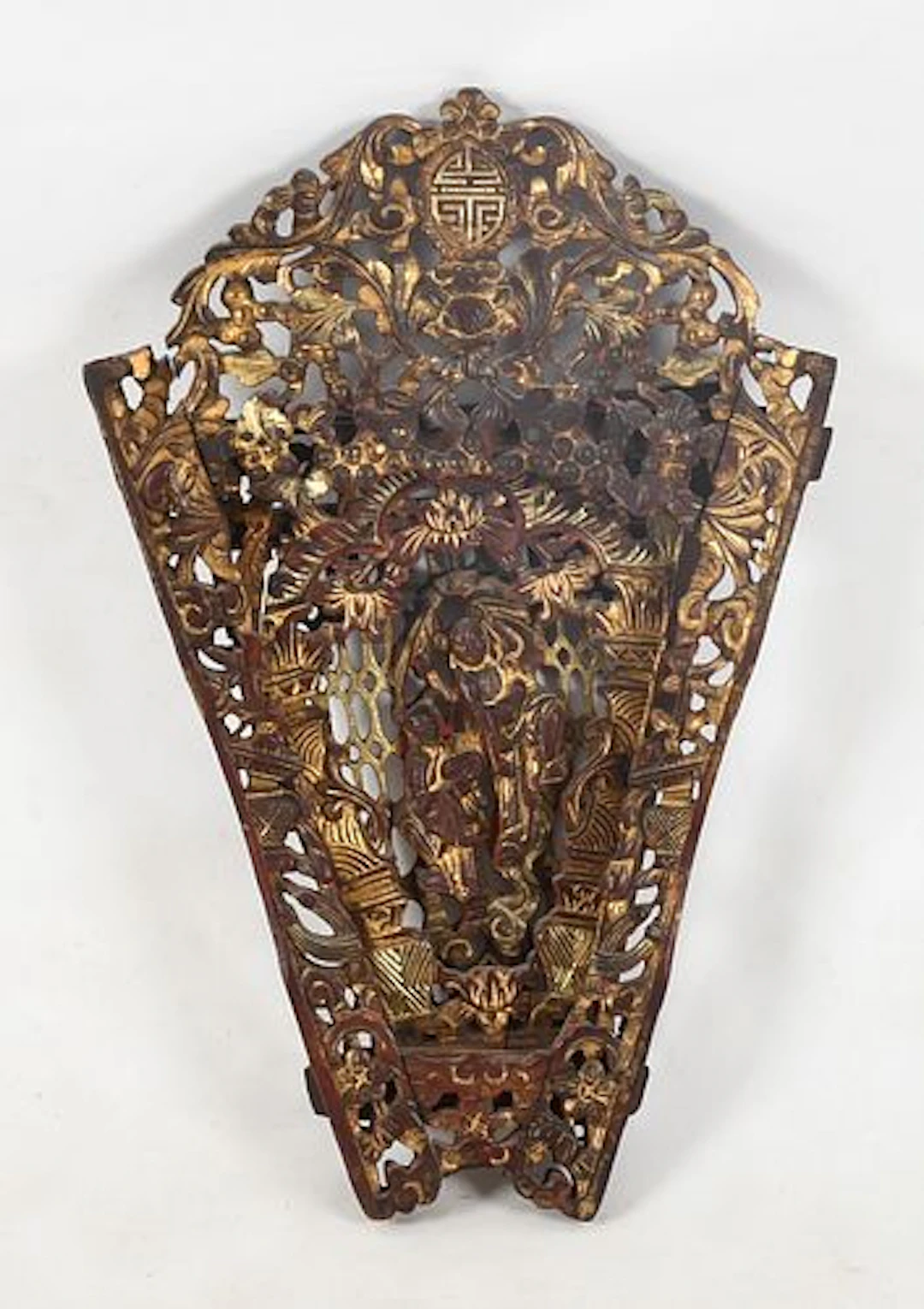 A Chinese Gilt Lacquered Wall Plaque