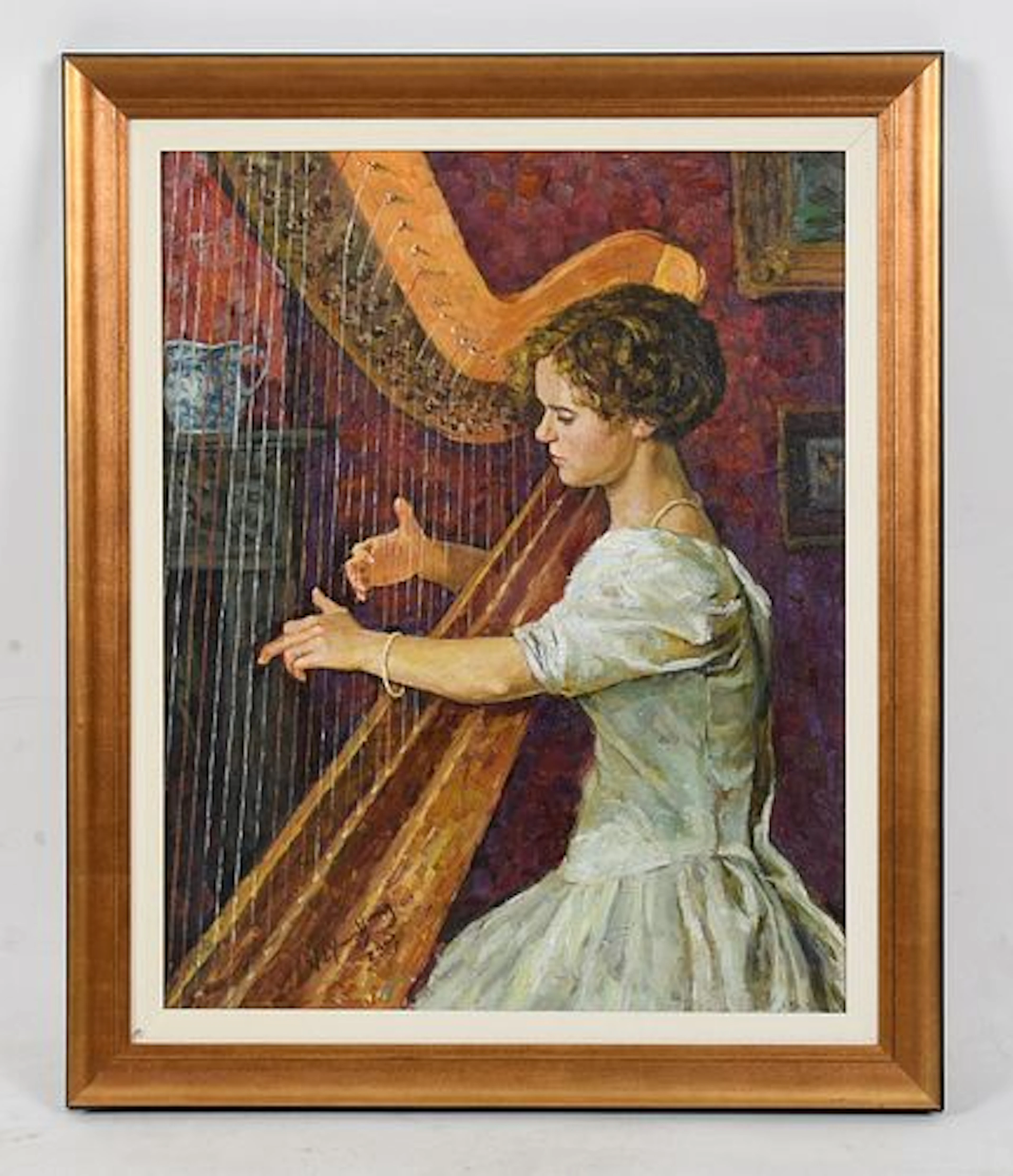 Yuan Huang Xie (Chinese/Philadelphia, b. 1940), "Harp Player"
