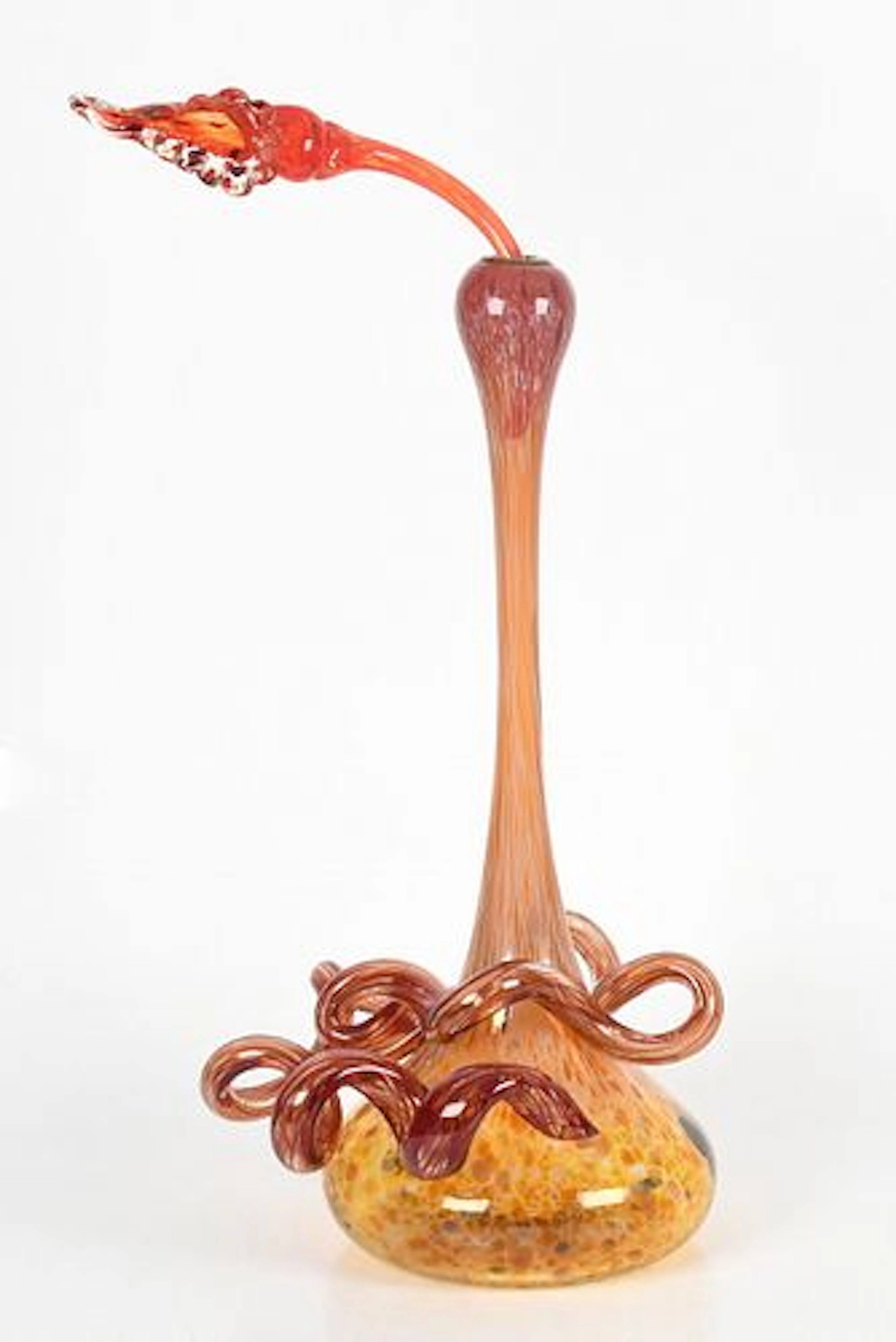Dale Chihuly (American, b. 1941), Red Orange "Venetian" with Flower Coil, 1991