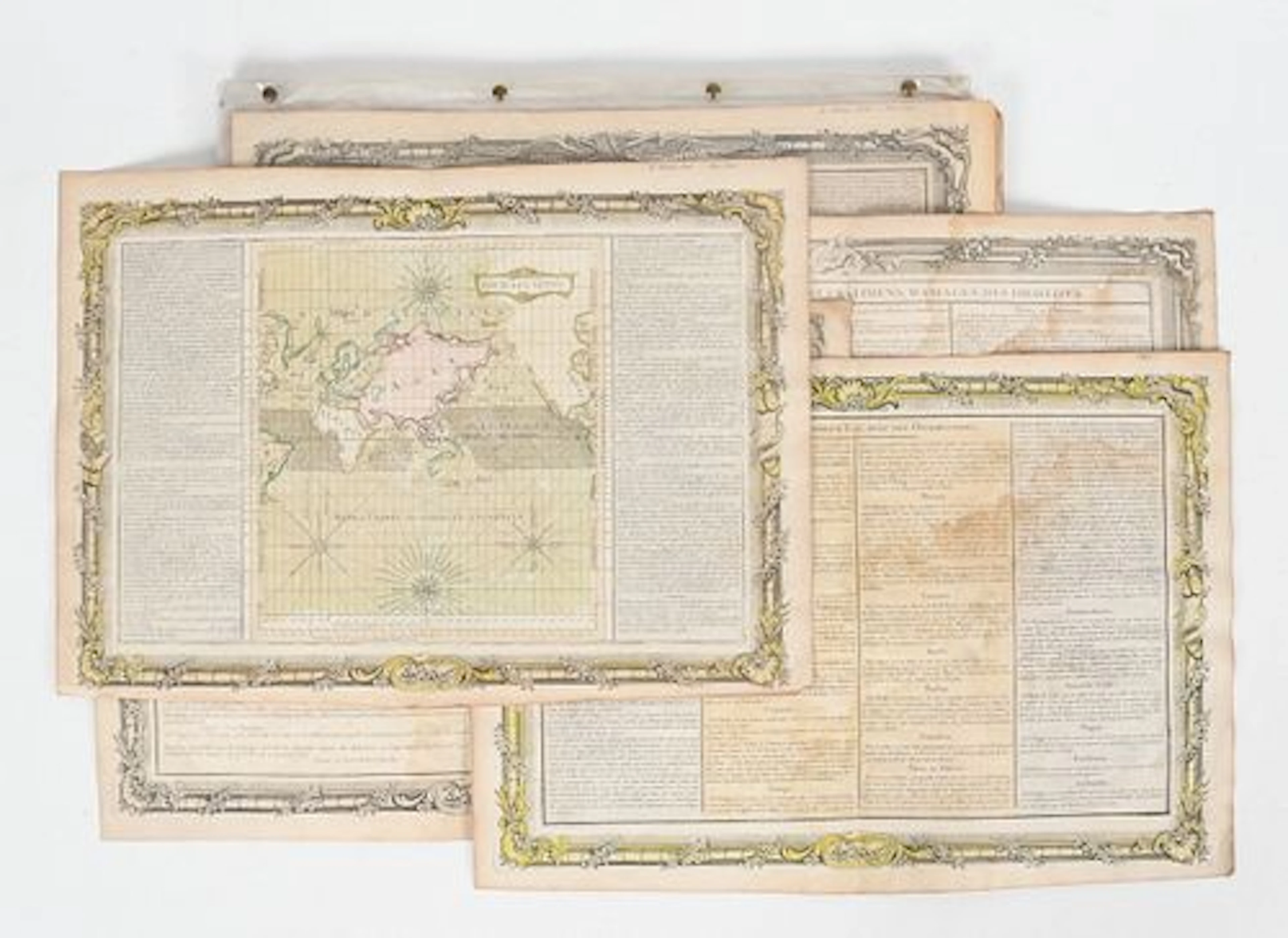 Sixteen Leaves from a 1761 French Historical Atlas