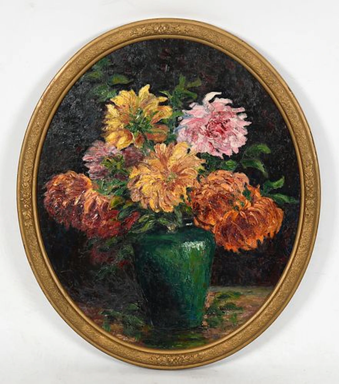 Rose Marie Pent (American, 1869-1954), Still Life with Flowers in a Green Vase